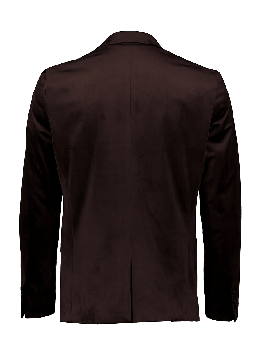 Lindbergh - Velvet blazer - enkeltradede blazere - brown - 2