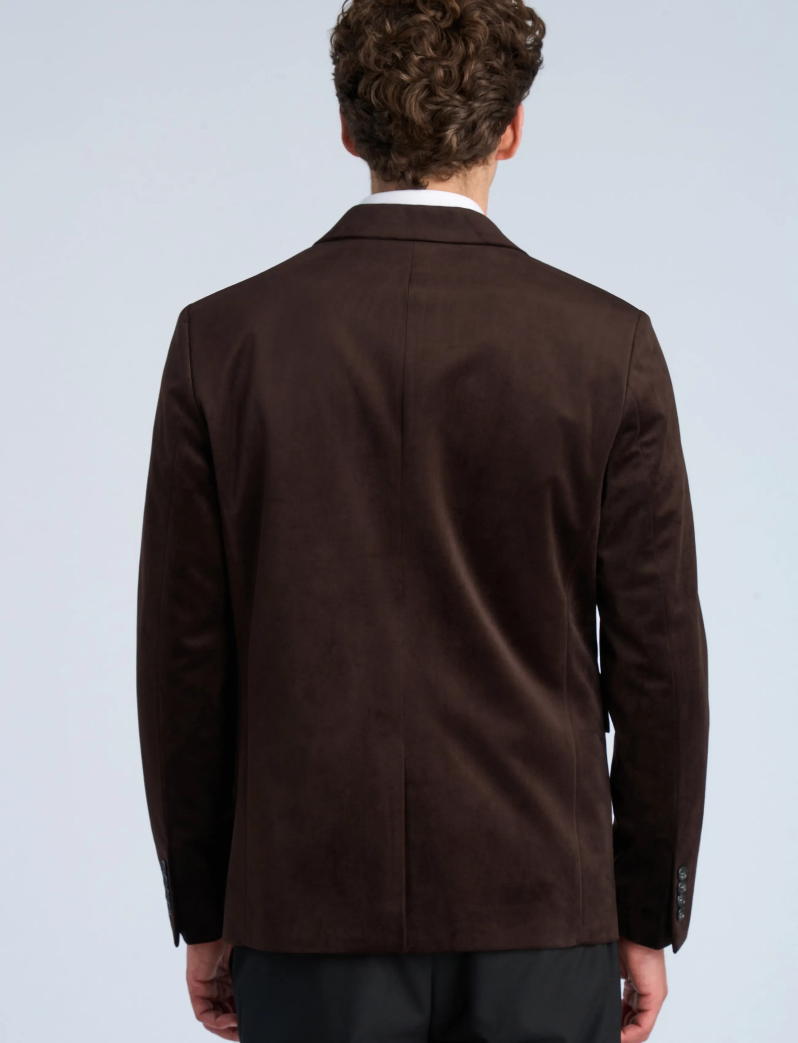 Lindbergh - Velvet blazer - enkeltradede blazere - brown - 4