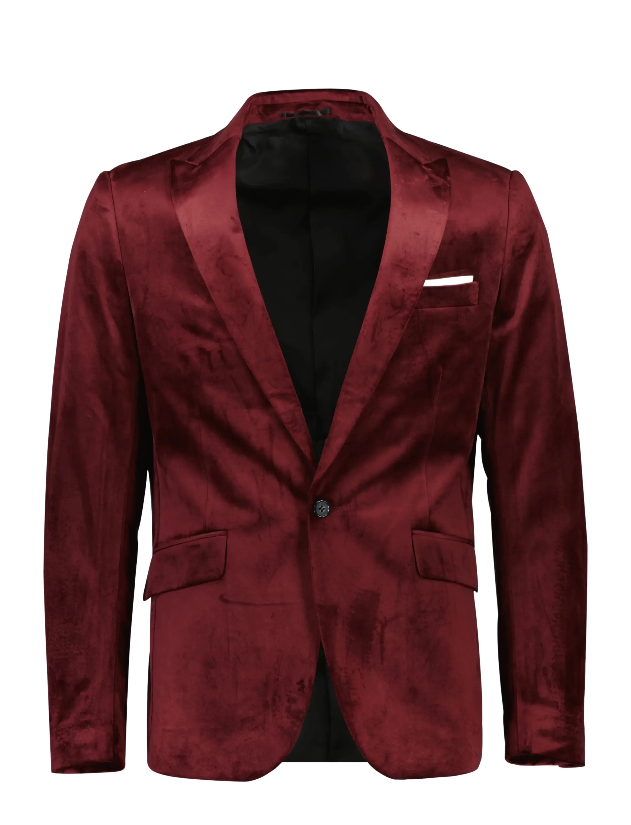 Lindbergh Velvet blazer - Tøj - BURGUNDY / burgundy