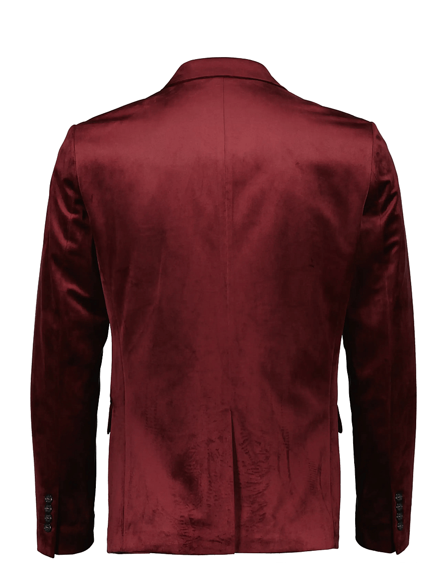 Lindbergh - Velvet blazer - enkeltradede blazere - burgundy - 2