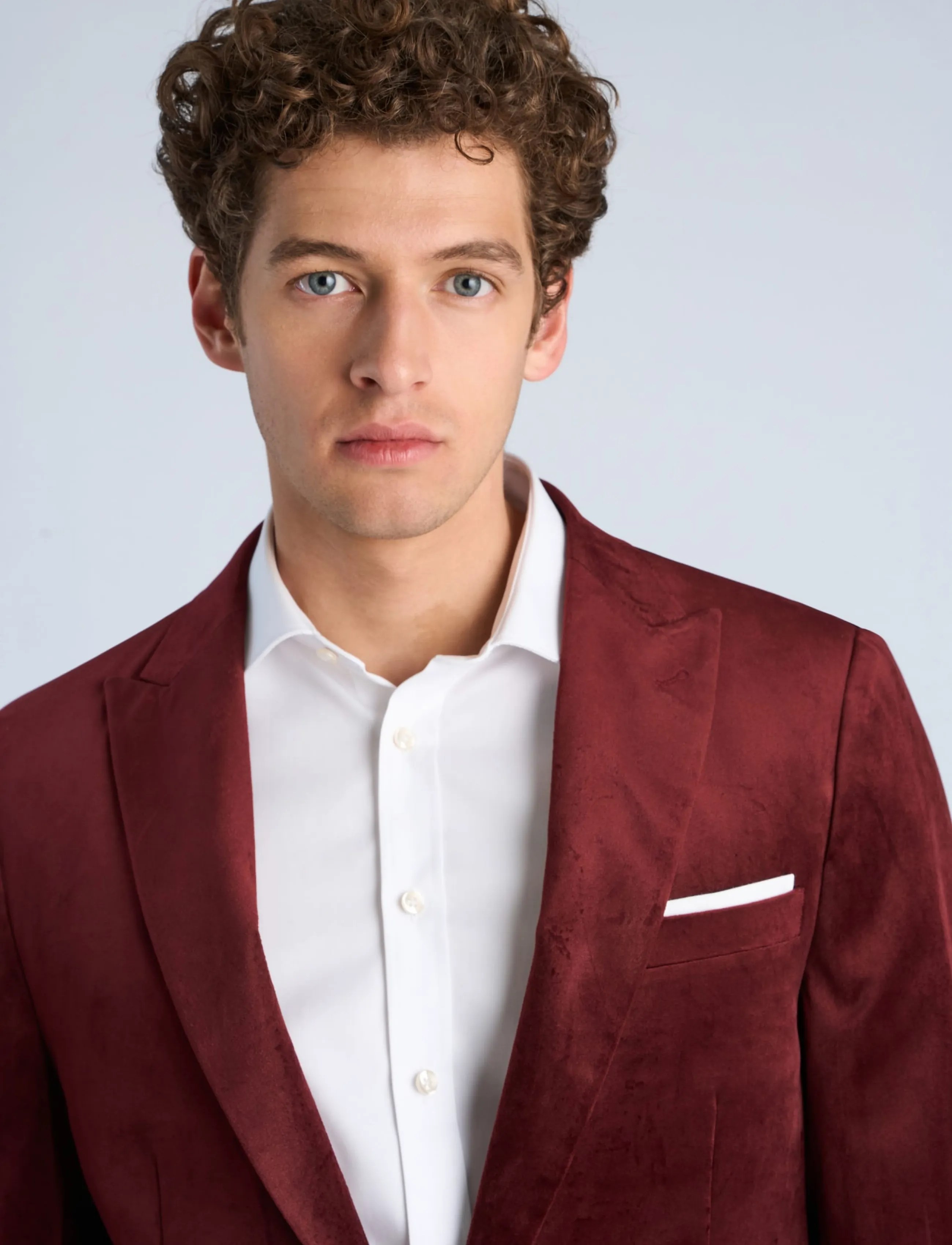 Lindbergh - Velvet blazer - enkeltradede blazere - burgundy - 5