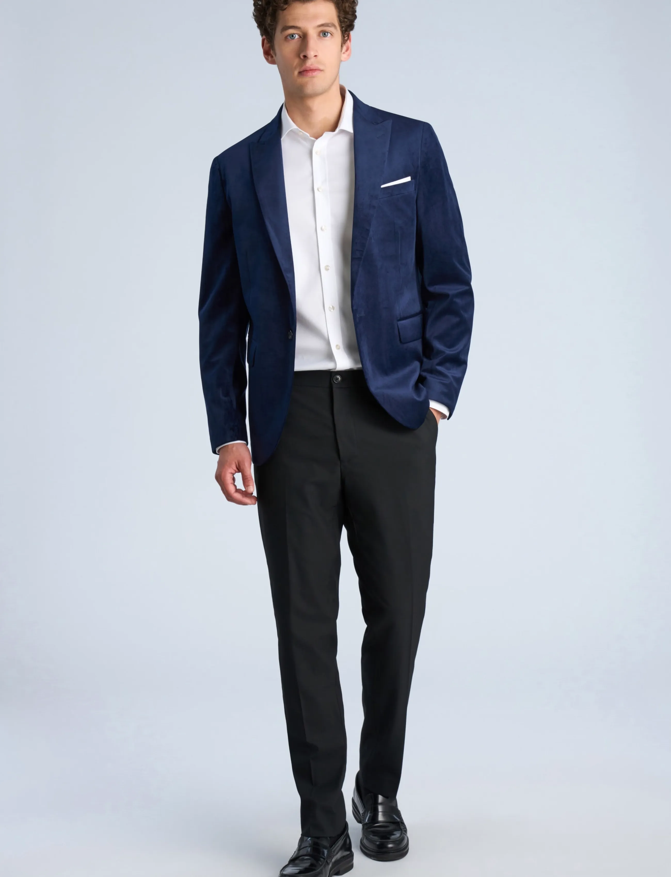 Lindbergh - Velvet blazer - enkelknäppta kavajer - dk blue - 0