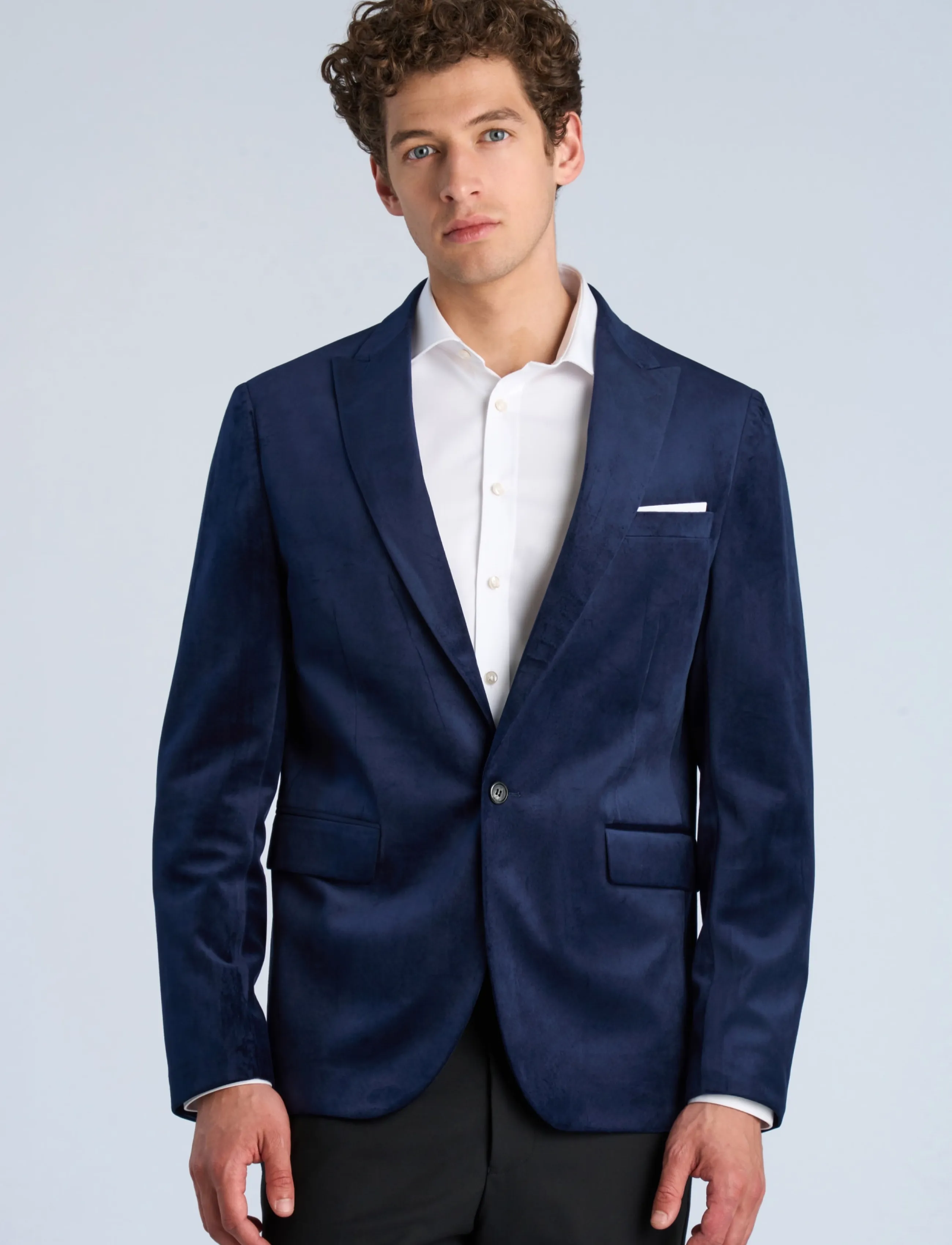 Lindbergh - Velvet blazer - enkelknäppta kavajer - dk blue - 3