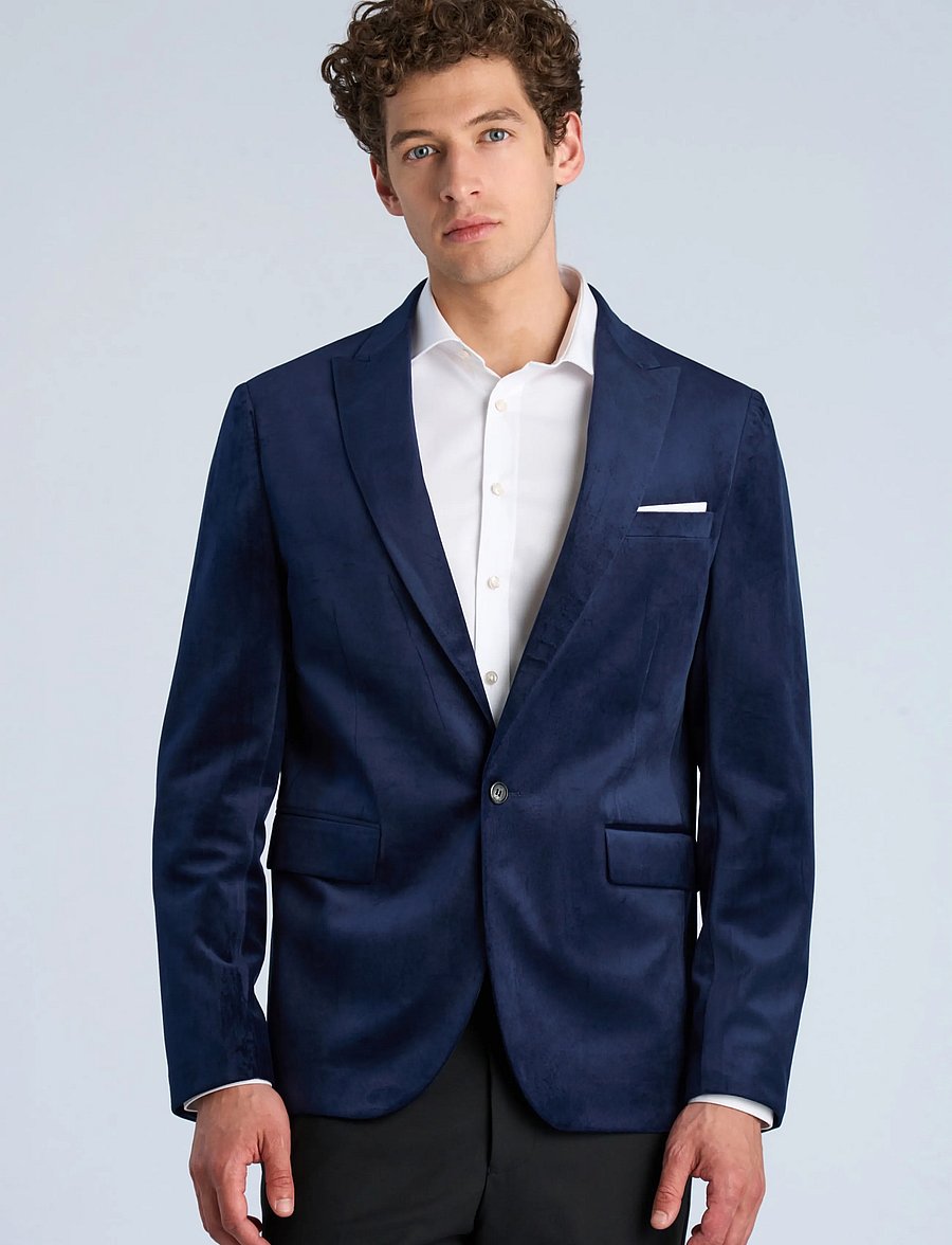 Lindbergh - Velvet blazer - enkelknäppta kavajer - dk blue - 3
