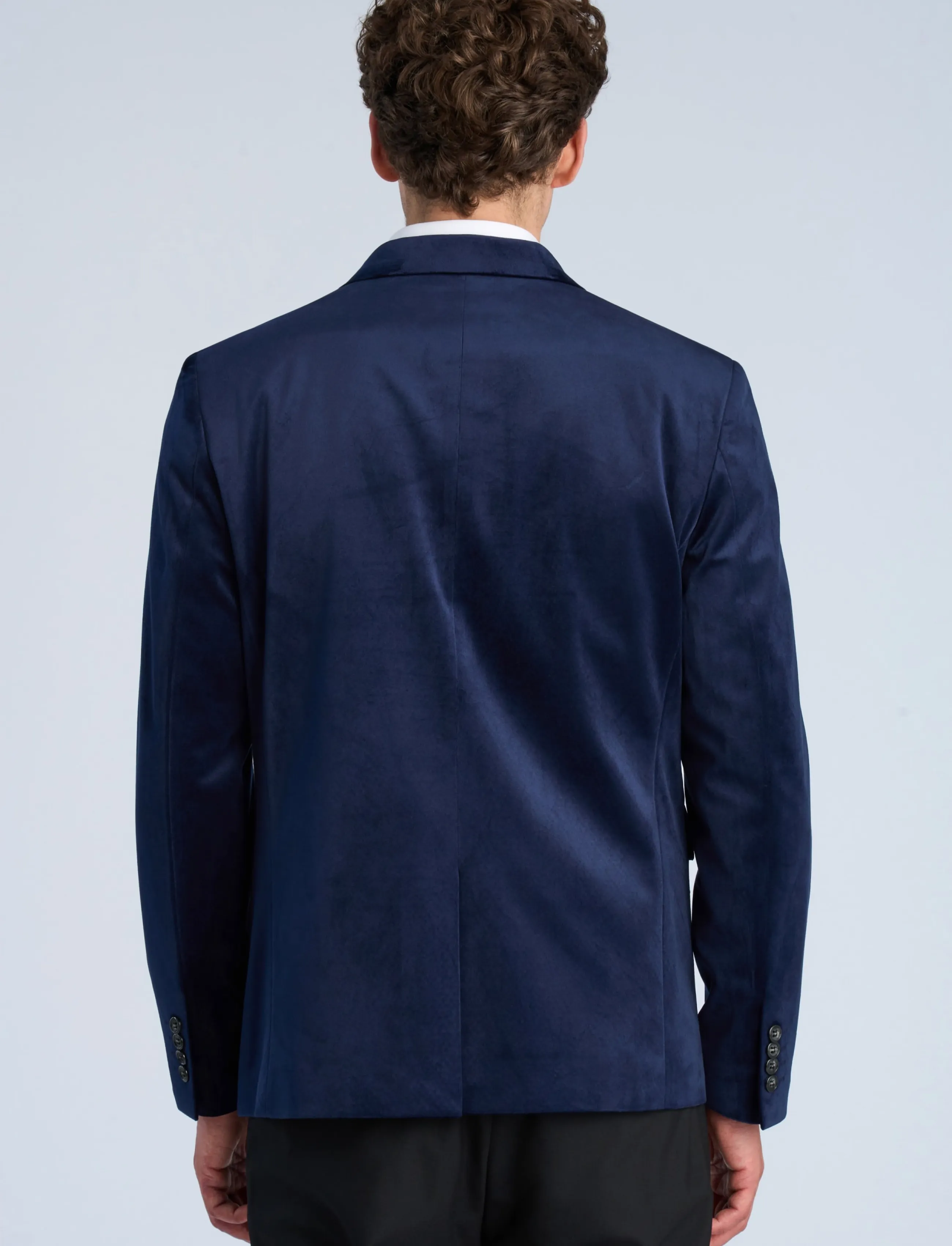 Lindbergh - Velvet blazer - enkelknäppta kavajer - dk blue - 4