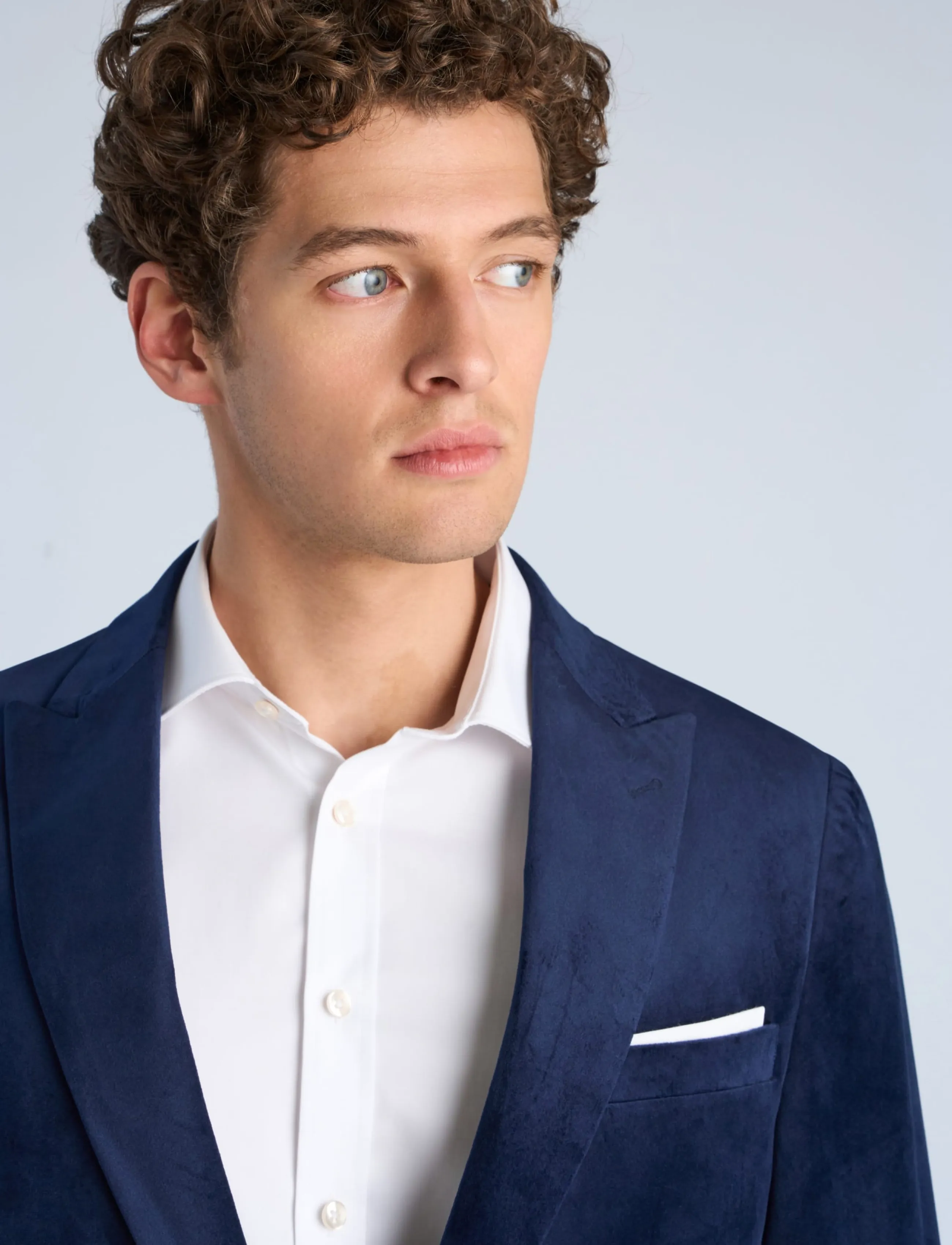 Lindbergh - Velvet blazer - enkelknäppta kavajer - dk blue - 5