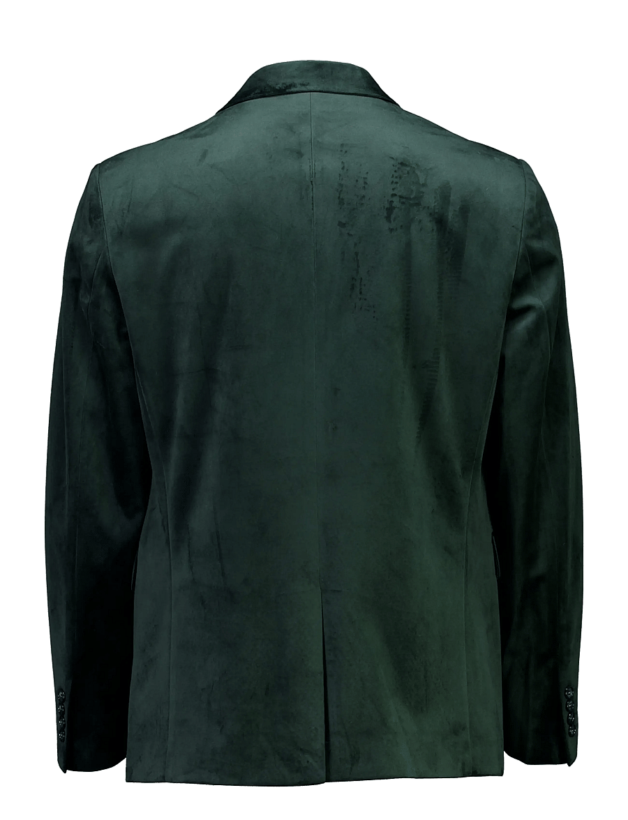 Lindbergh - Velvet blazer - enkelknäppta kavajer - dk green - 2