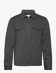 Lindbergh - Soft twill zip overshirt - menn - dk grey - 0