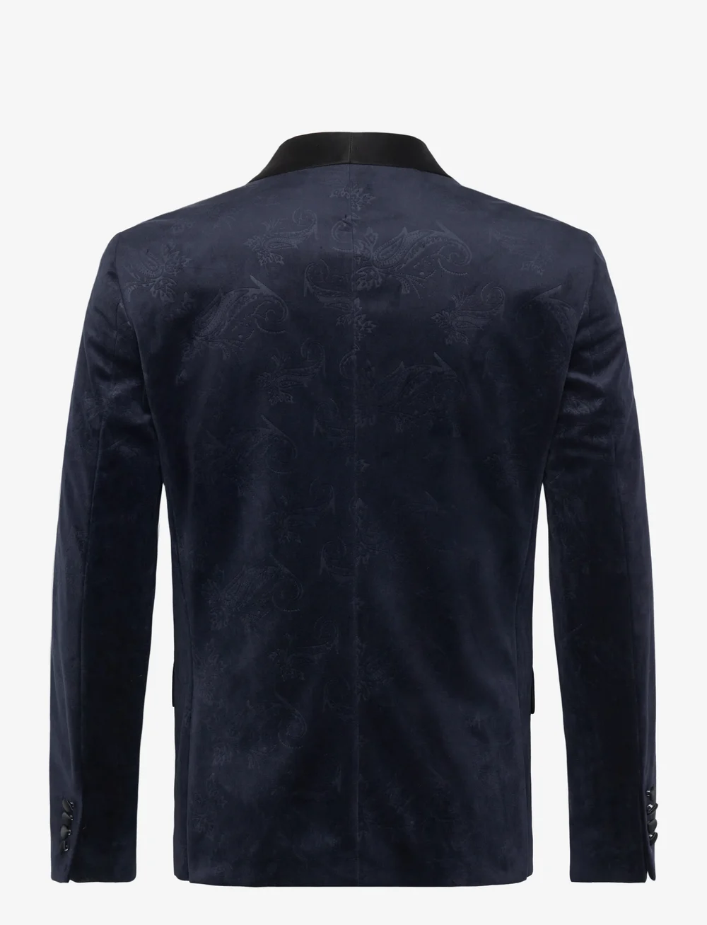 Lindbergh - Embossed velvet smorking blazer - enkeltradede blazere - dk blue - 2