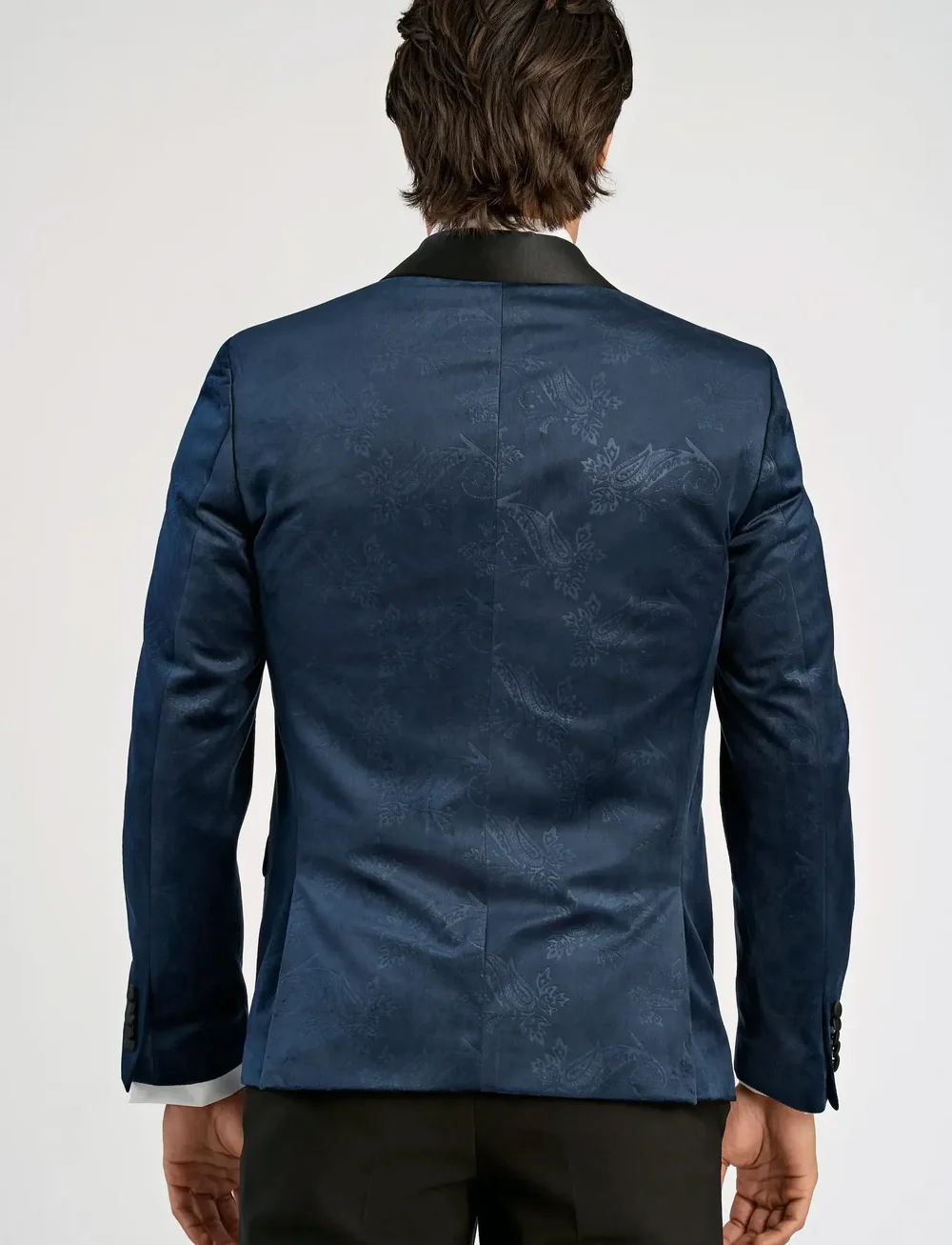 Lindbergh - Embossed velvet smorking blazer - enkeltradede blazere - dk blue - 4