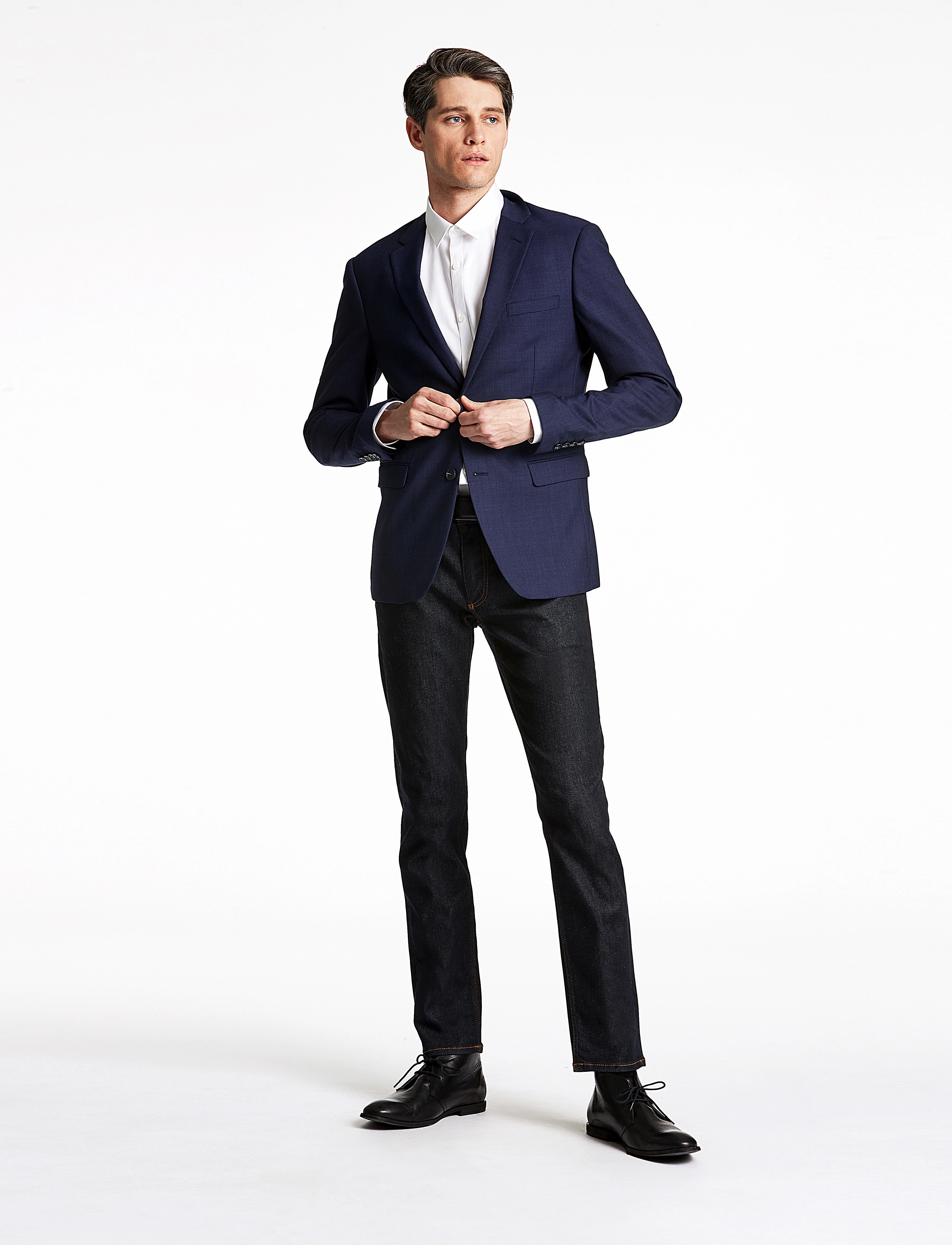 Lindbergh Superflex Blazer, 46, Navy, Blazere > Enkeltradede Blazere, Herre