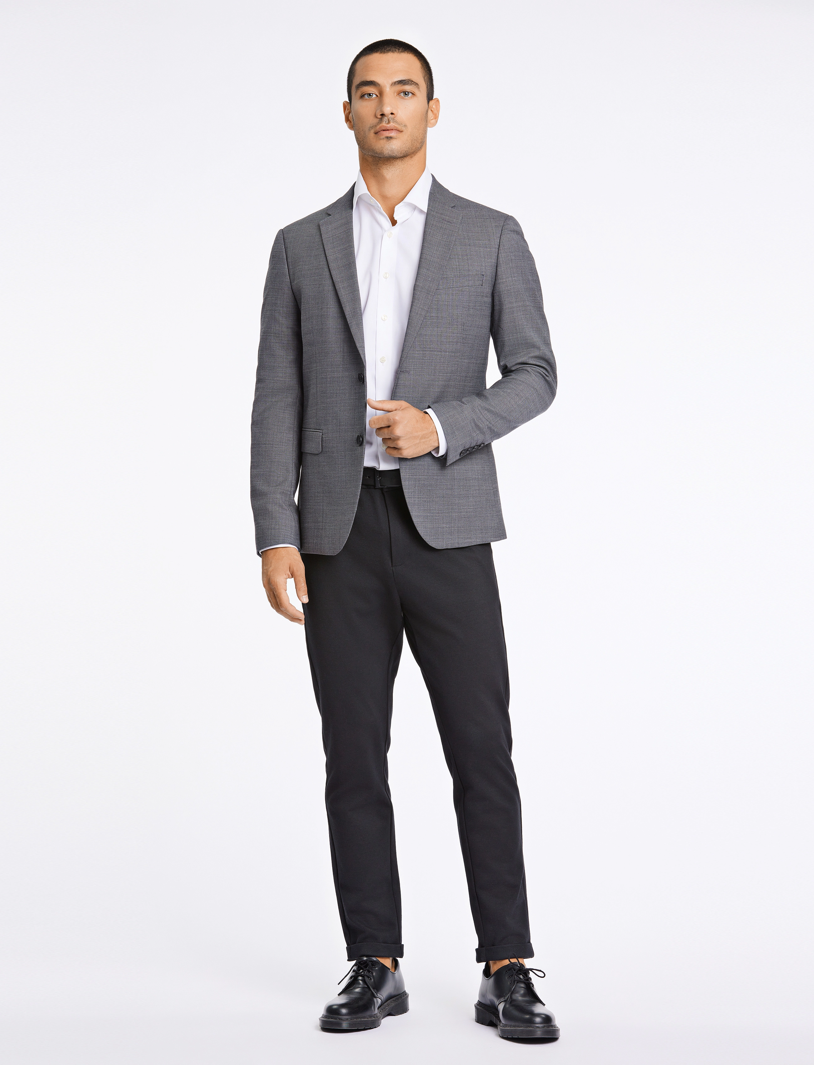 Lindbergh Superflex Blazer, 44, Grey, Blazere > Enkeltradede Blazere, Herre
