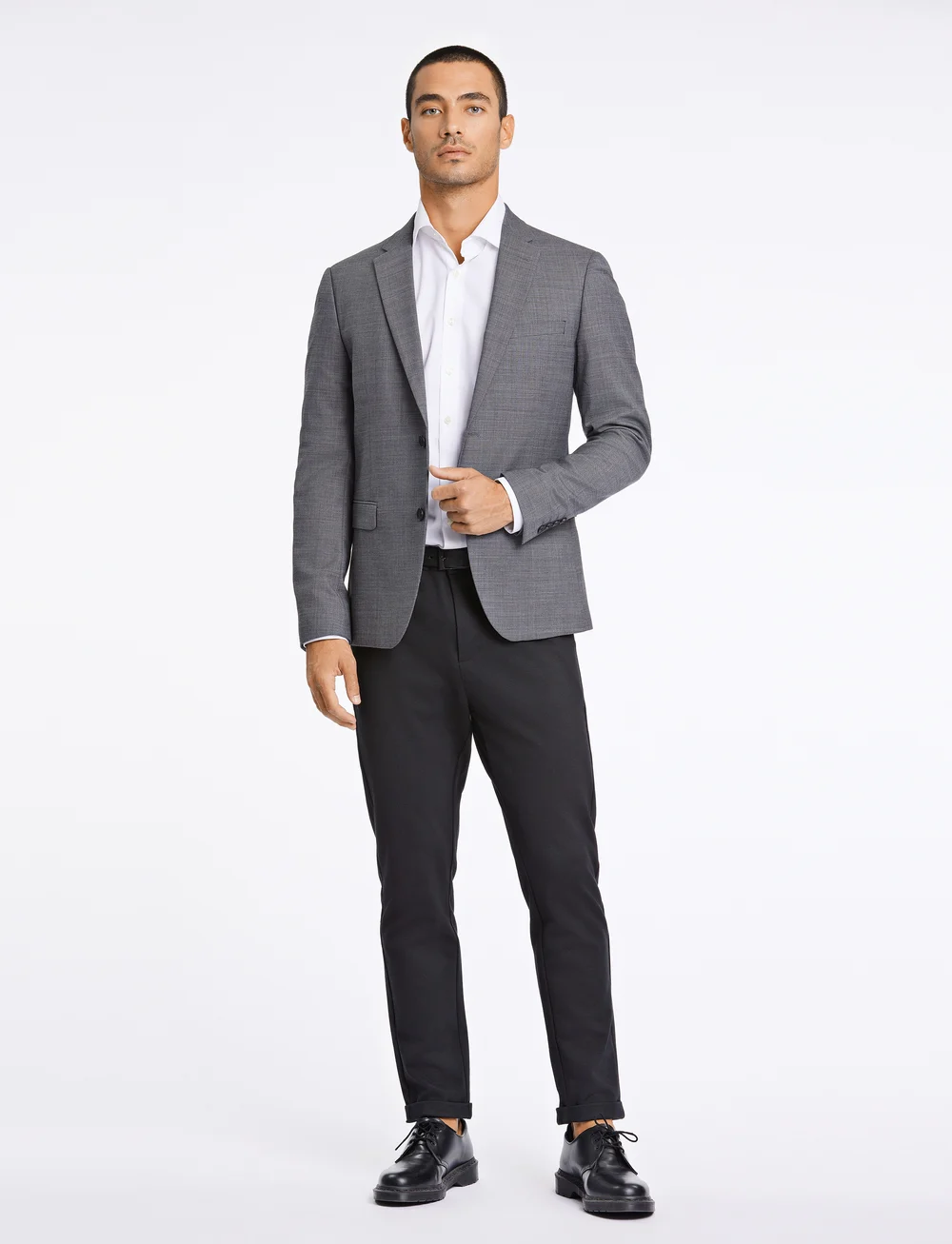 Lindbergh - Superflex blazer - enkeltradede blazere - dk grey mel - 0