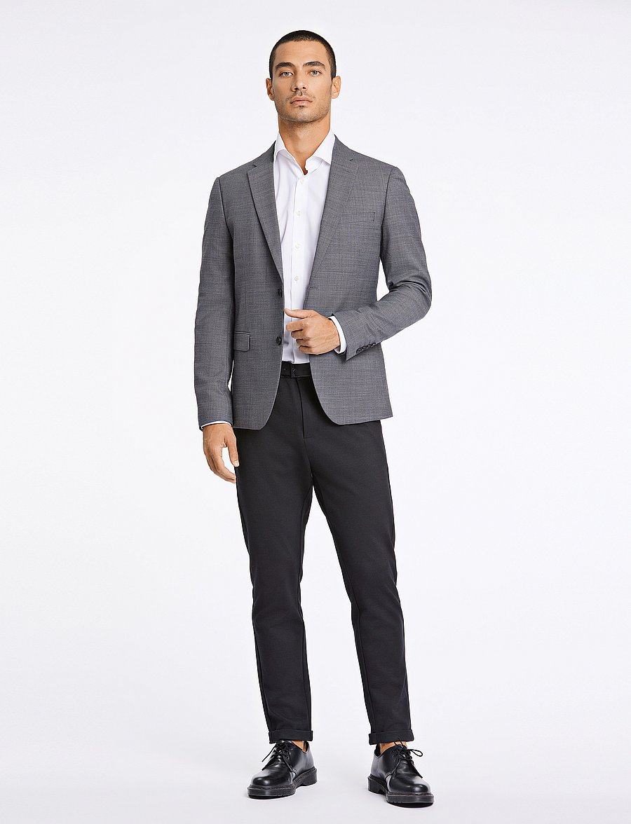 Lindbergh - Superflex blazer - vienaeiliai švarkai - dk grey mel - 0