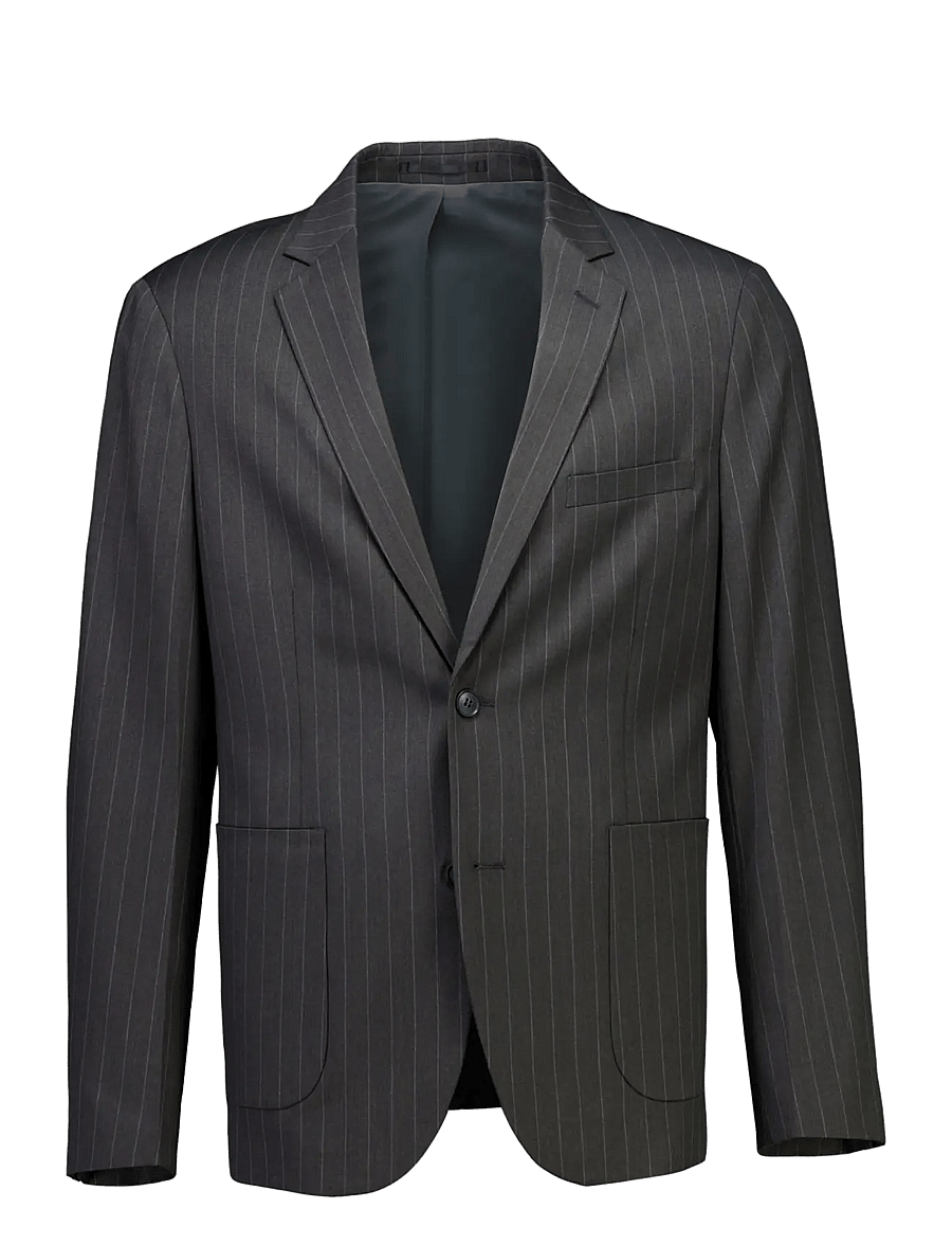Lindbergh - Striped relaxed blazer - dk grey mel - 1
