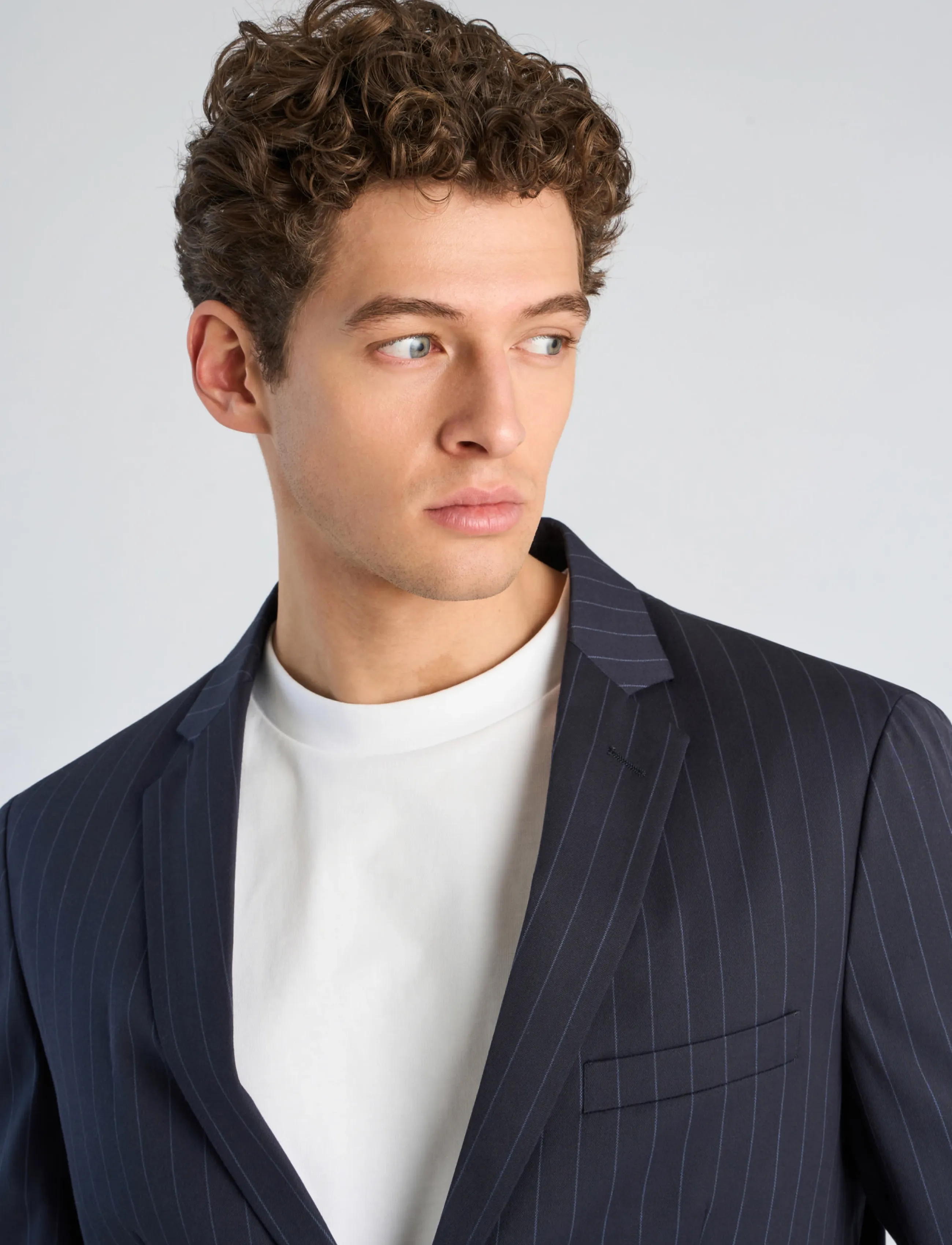 Lindbergh - Striped relaxed blazer - navy - 5