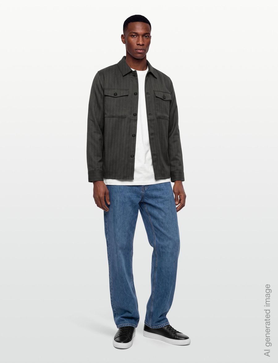 Lindbergh - Striped superflex overshirt - gestreifte hemden - dk grey mel - 0