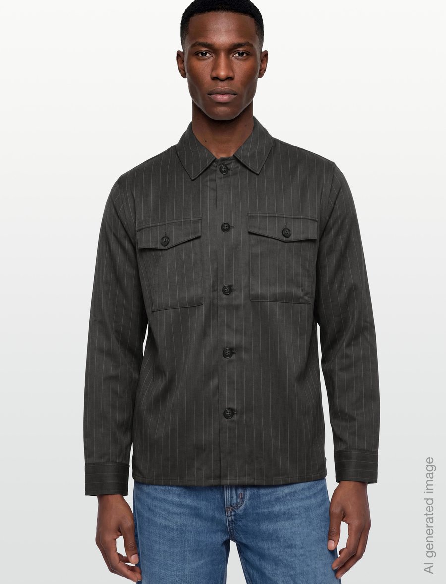 Lindbergh - Striped superflex overshirt - gestreifte hemden - dk grey mel - 3