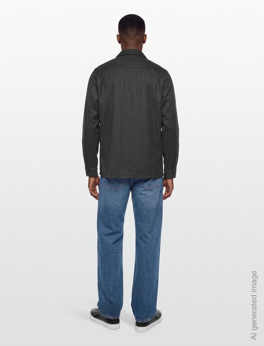 Lindbergh - Striped superflex overshirt - gestreifte hemden - dk grey mel - 4