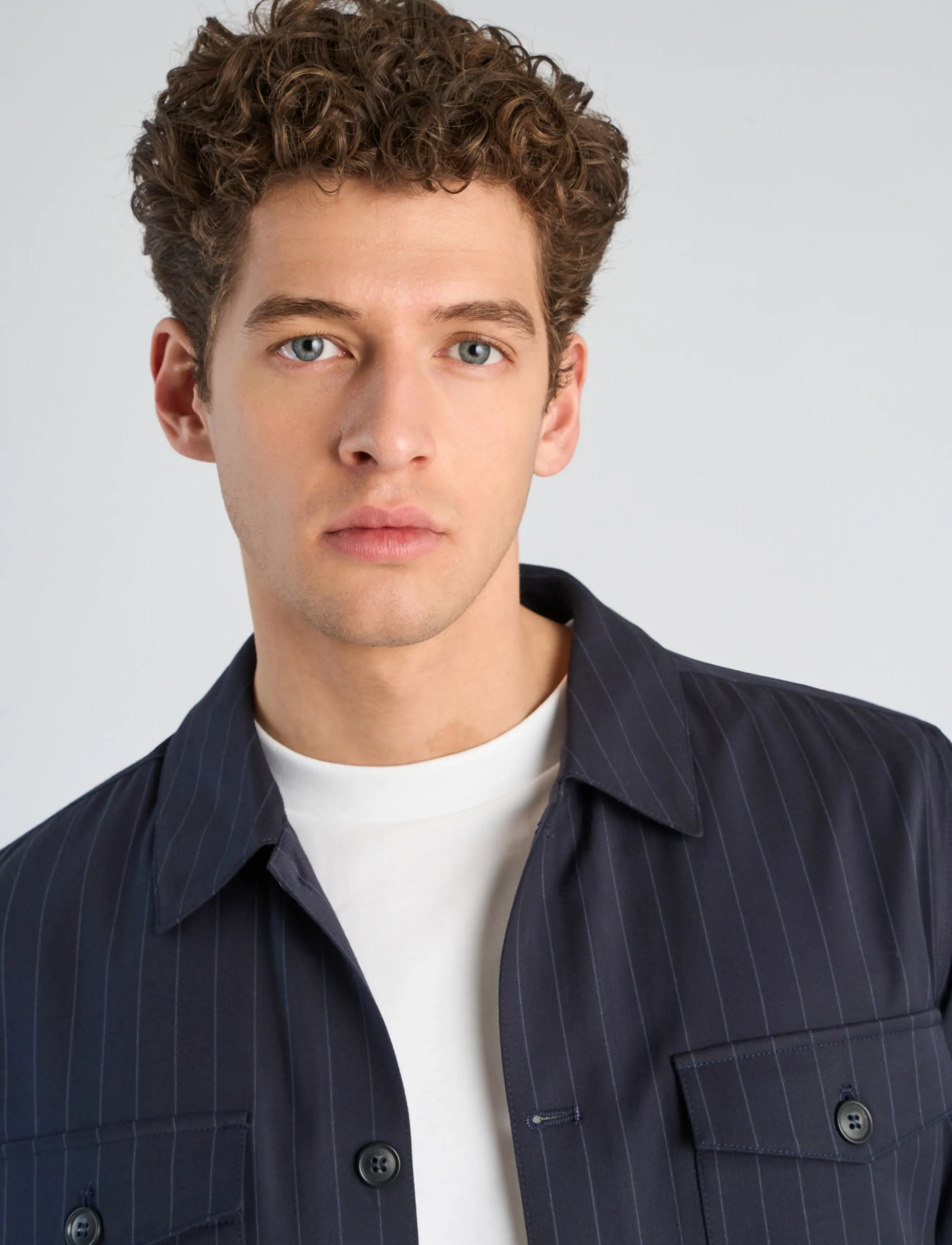 Lindbergh - Striped superflex overshirt - striped shirts - navy - 5