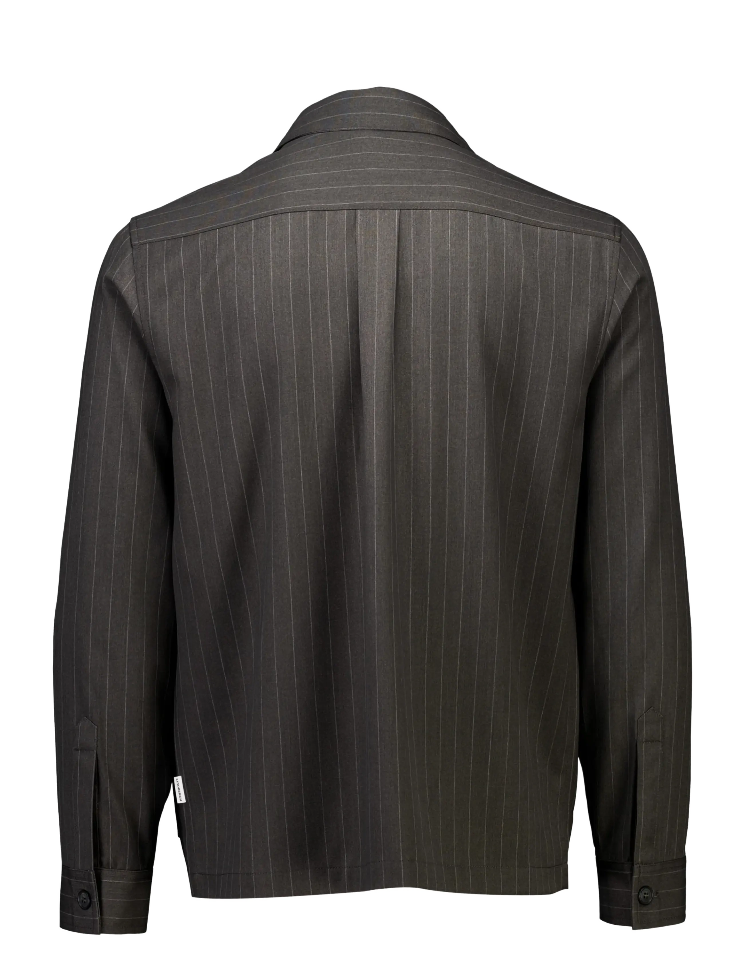 Lindbergh - Striped overshirt w box pocket - fall jackets - dk grey mel - 2