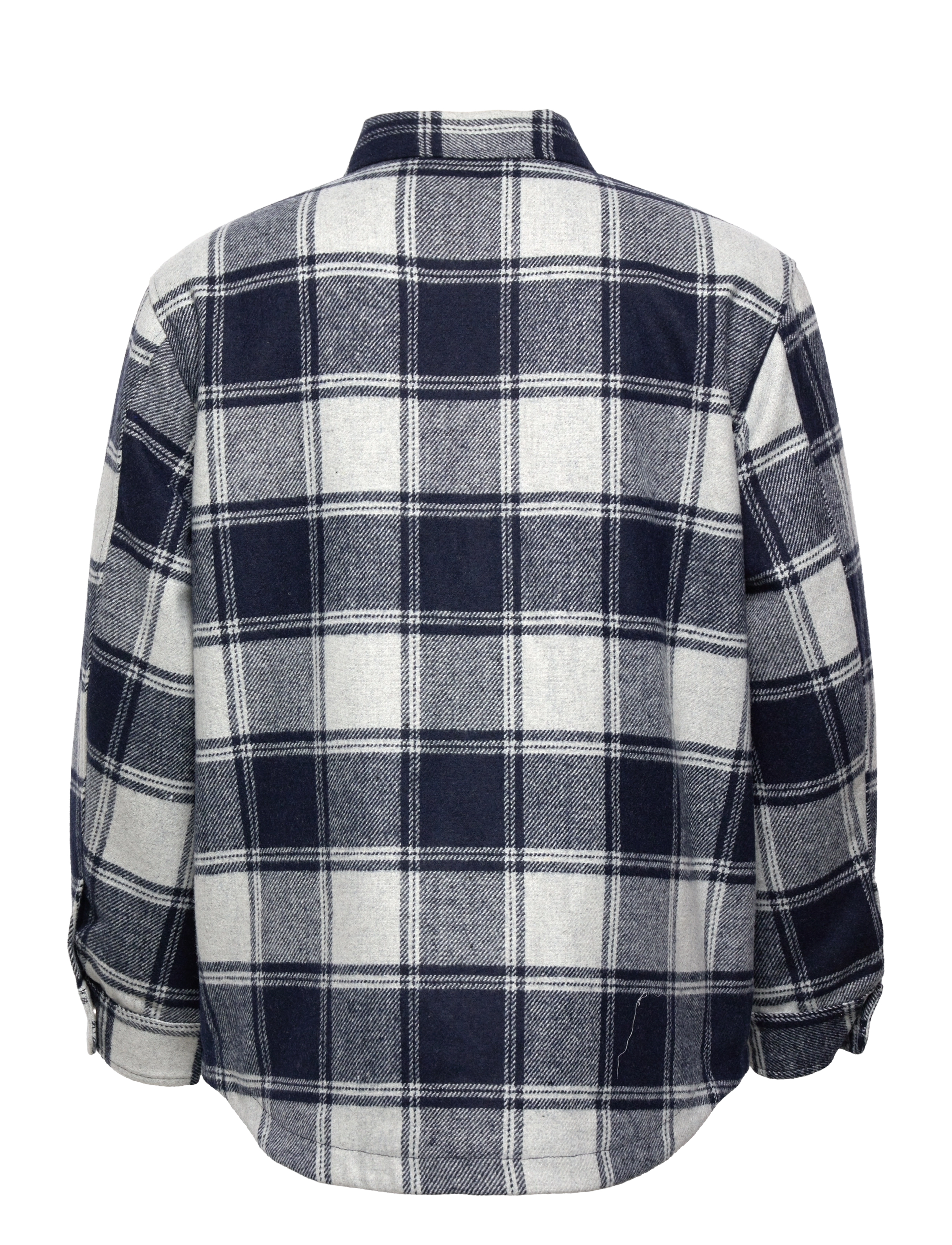 Lindbergh - Checked overshirt w?.pile linin - grey mel - 1