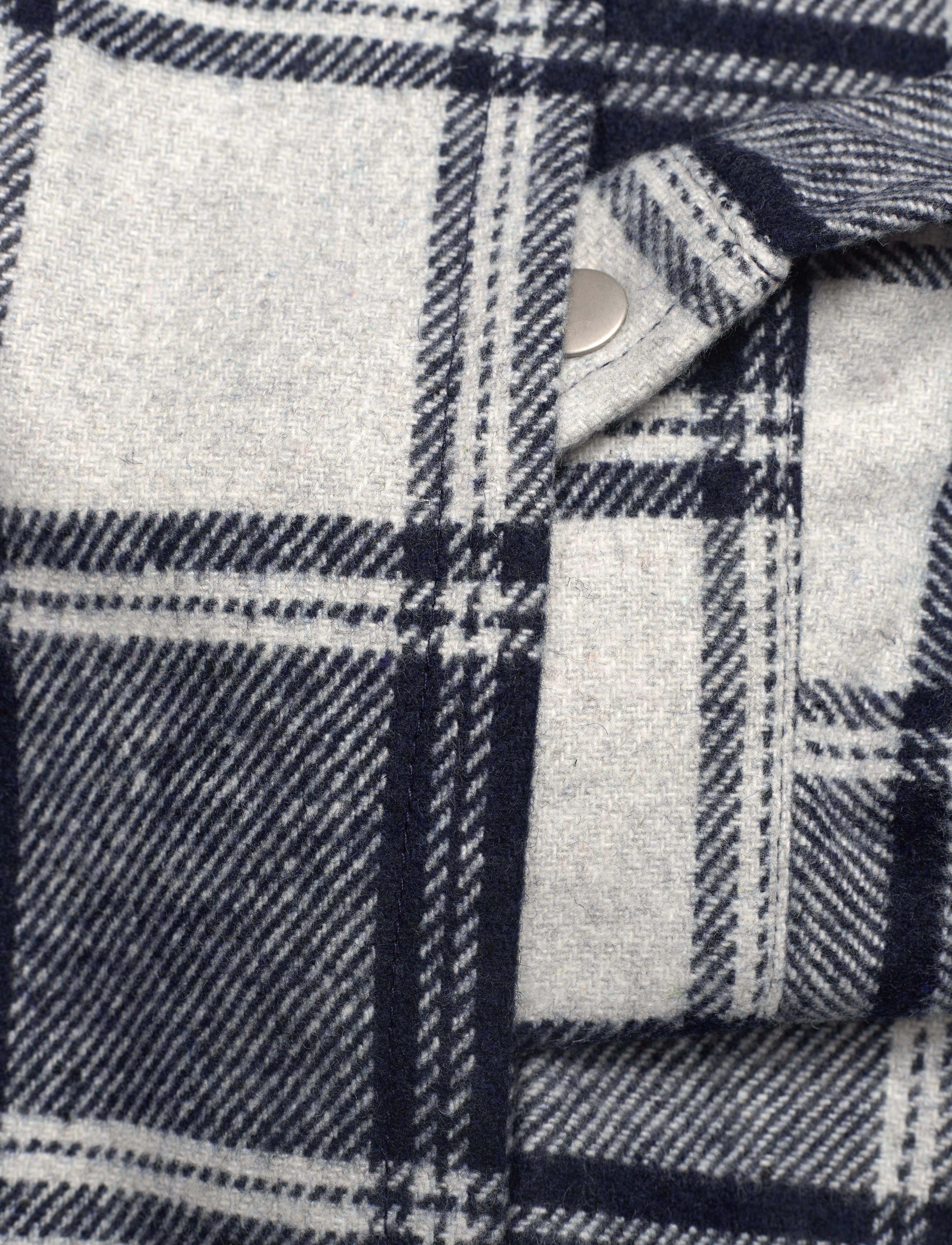 Lindbergh - Checked overshirt w?.pile linin - grey mel - 4