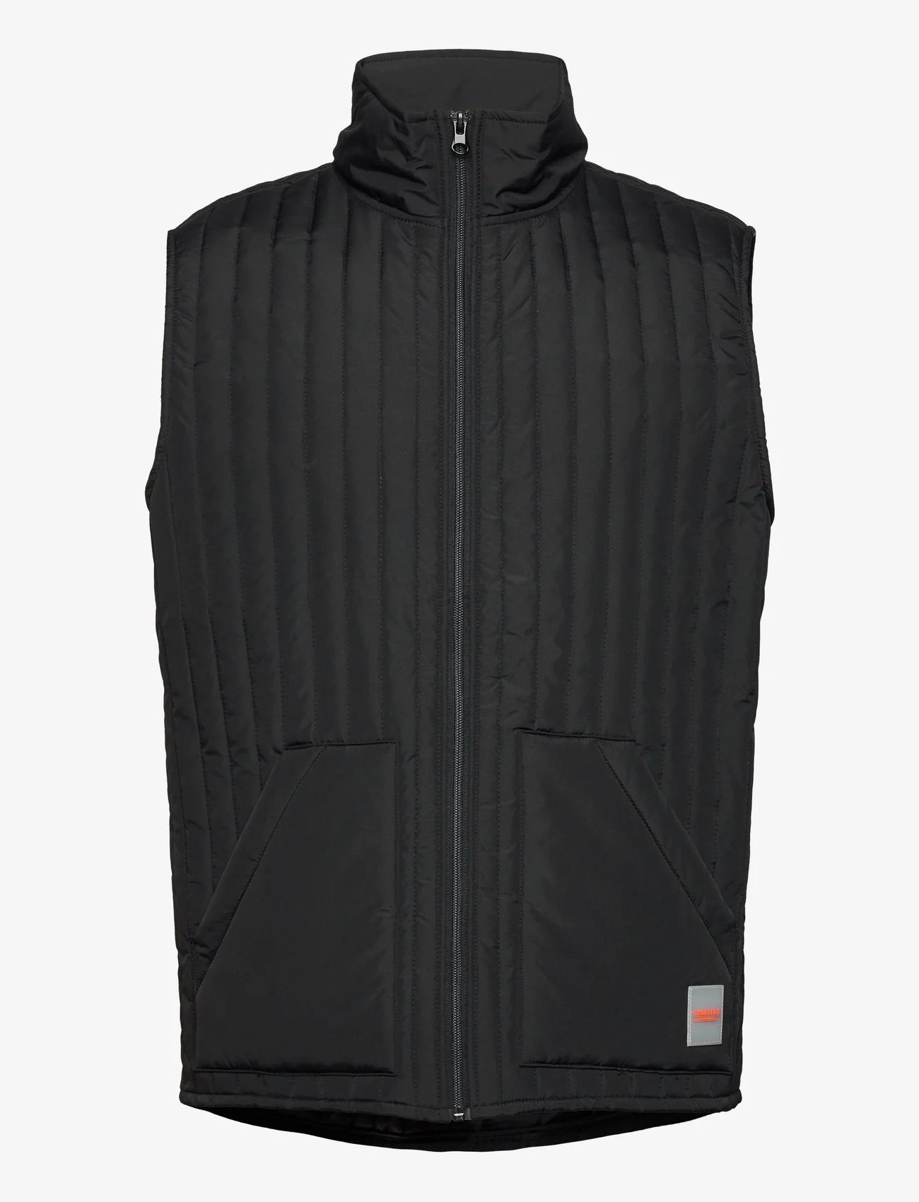 Lindbergh - Vertical quilted waistcoat - vests - black - 0