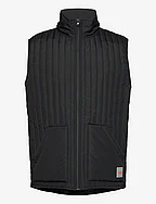 Vertical quilted waistcoat - BLACK