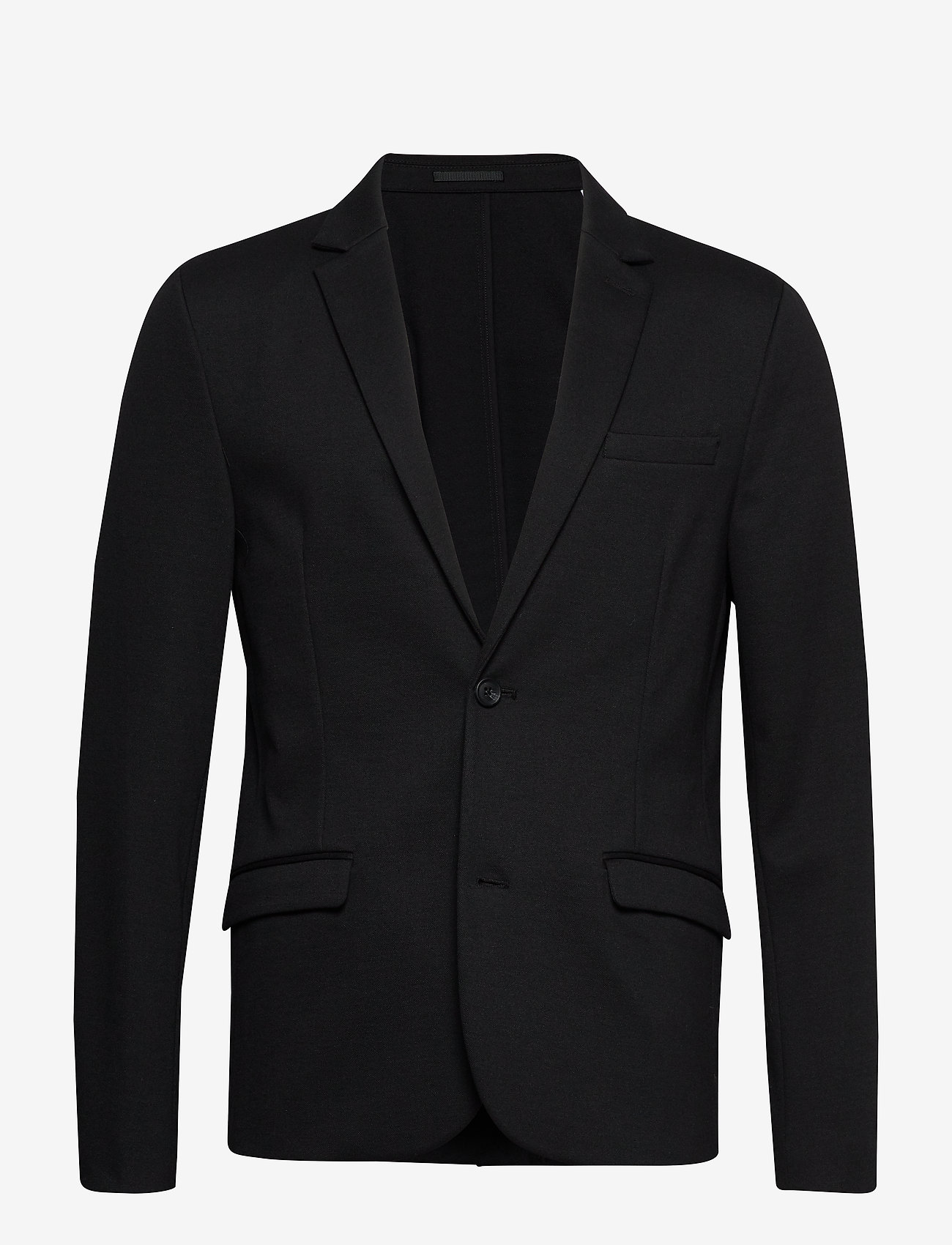 Lindbergh - Superflex knitted blazer - enkeltradede blazere - black - 1
