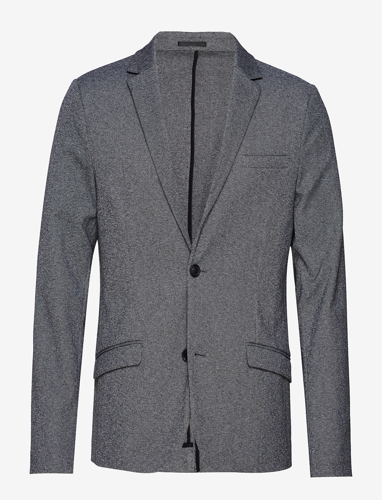 Lindbergh - Superflex knitted blazer - double breasted blazers - grey mix - 0
