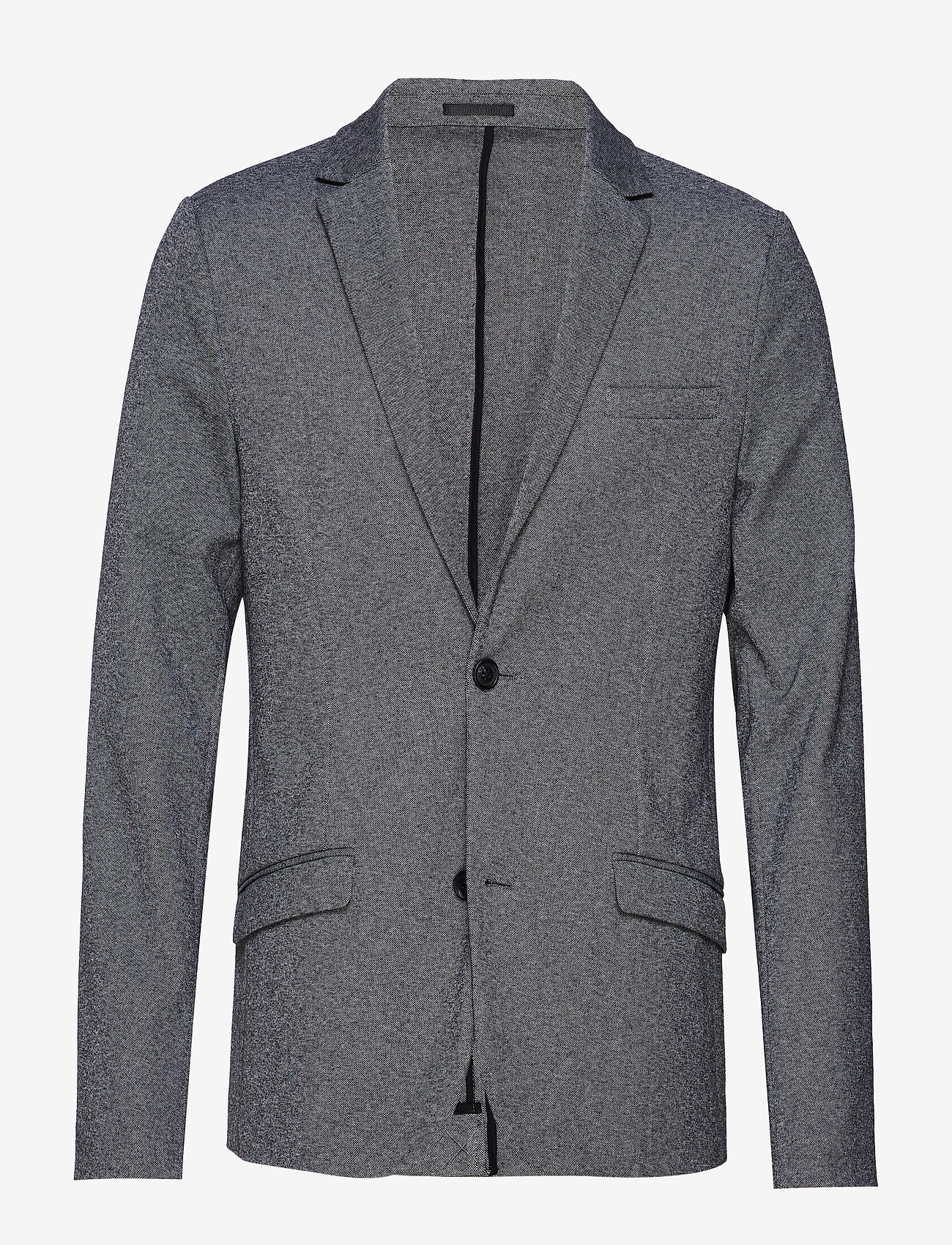 Lindbergh - Superflex knitted blazer - enkelknäppta kavajer - grey mix - 1