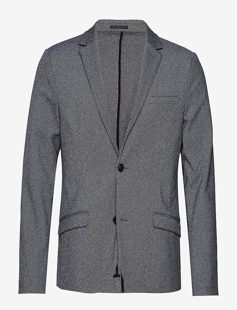 Lindbergh - Superflex knitted blazer - enkeltradede blazere - grey mix - 1