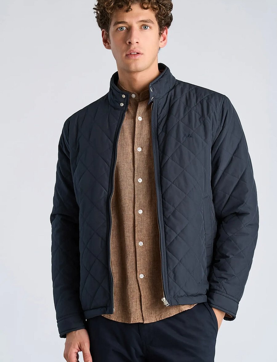 Lindbergh - Classic quilted jacket - fall jackets - dk navy - 3