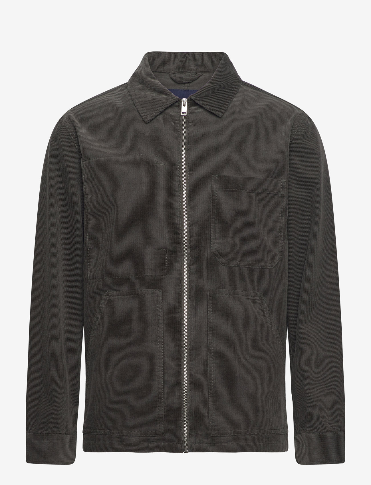 Lindbergh - Zip through corduroy overshirt - dk army - 0