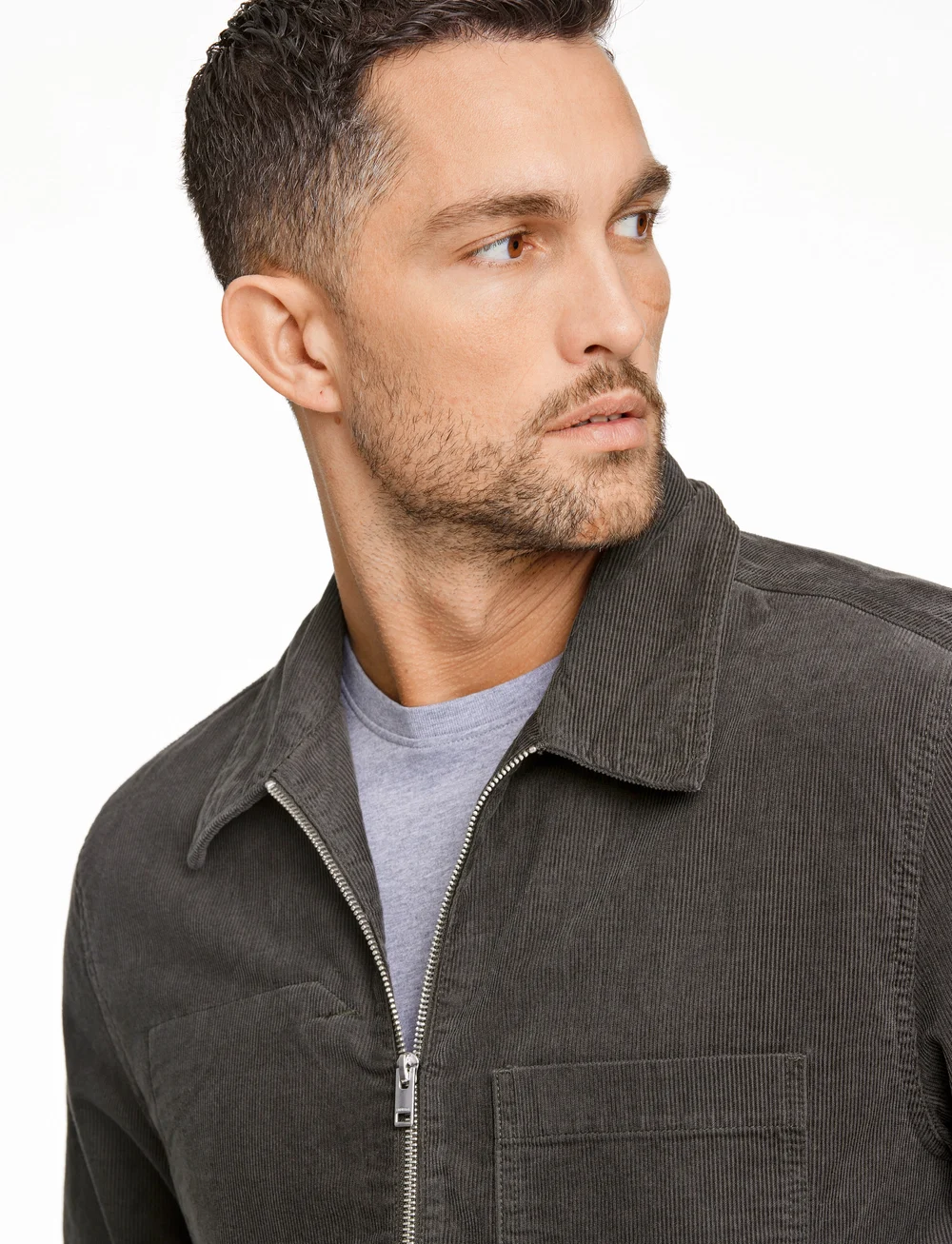 Lindbergh - Zip through corduroy overshirt - full zip tröjor - dk army - 5