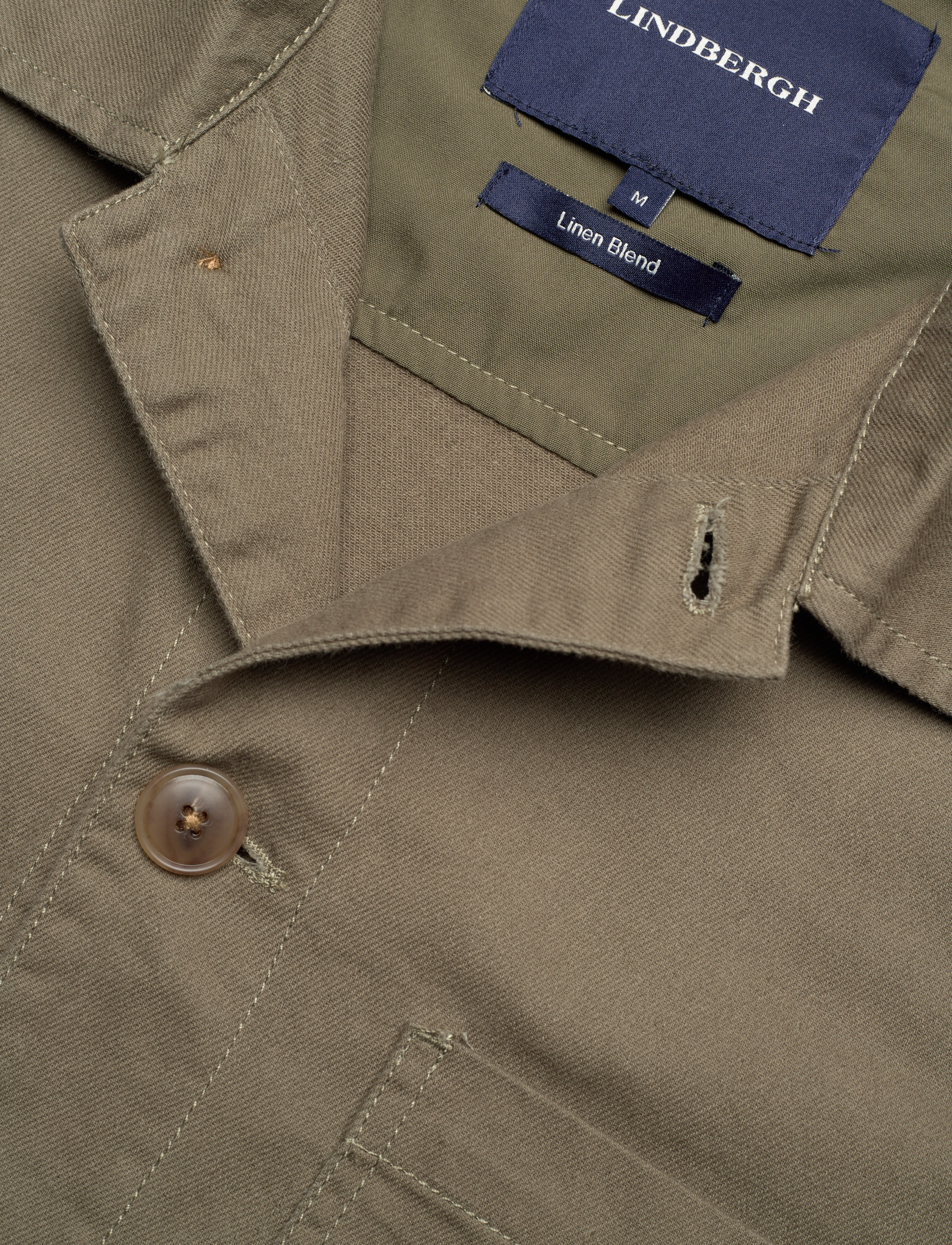 Lindbergh - Linen blend overshirt - mænd - dk dusty olive - 2