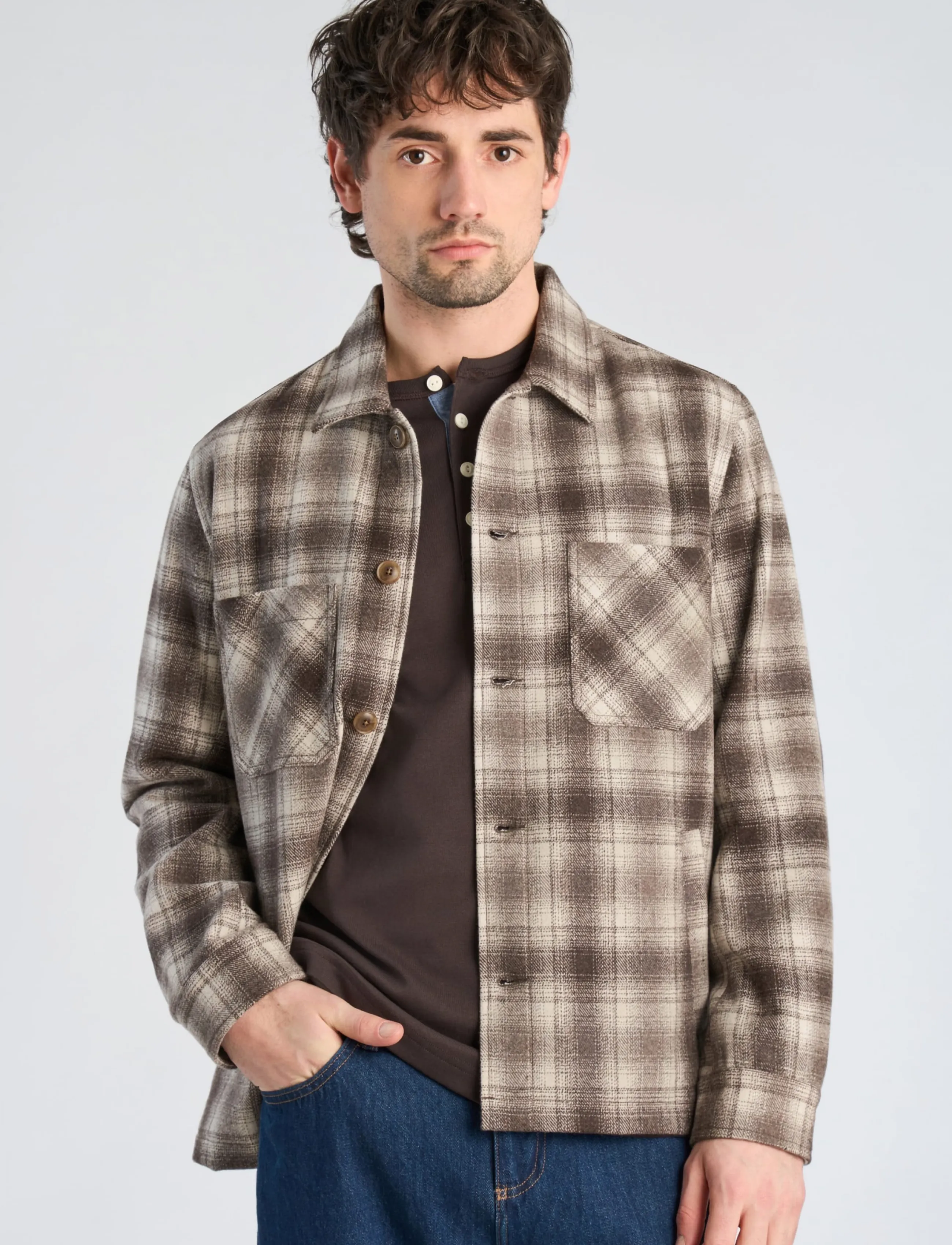 Lindbergh - Wool blend overshirt - jackor - dk sand - 3