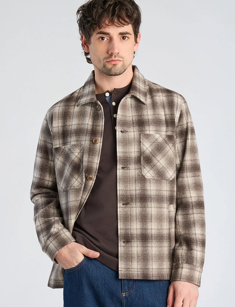 Lindbergh - Wool blend overshirt - jackor - dk sand - 3