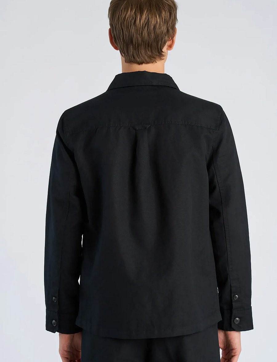 Lindbergh - Linen blend overshirt - collections - black - 4
