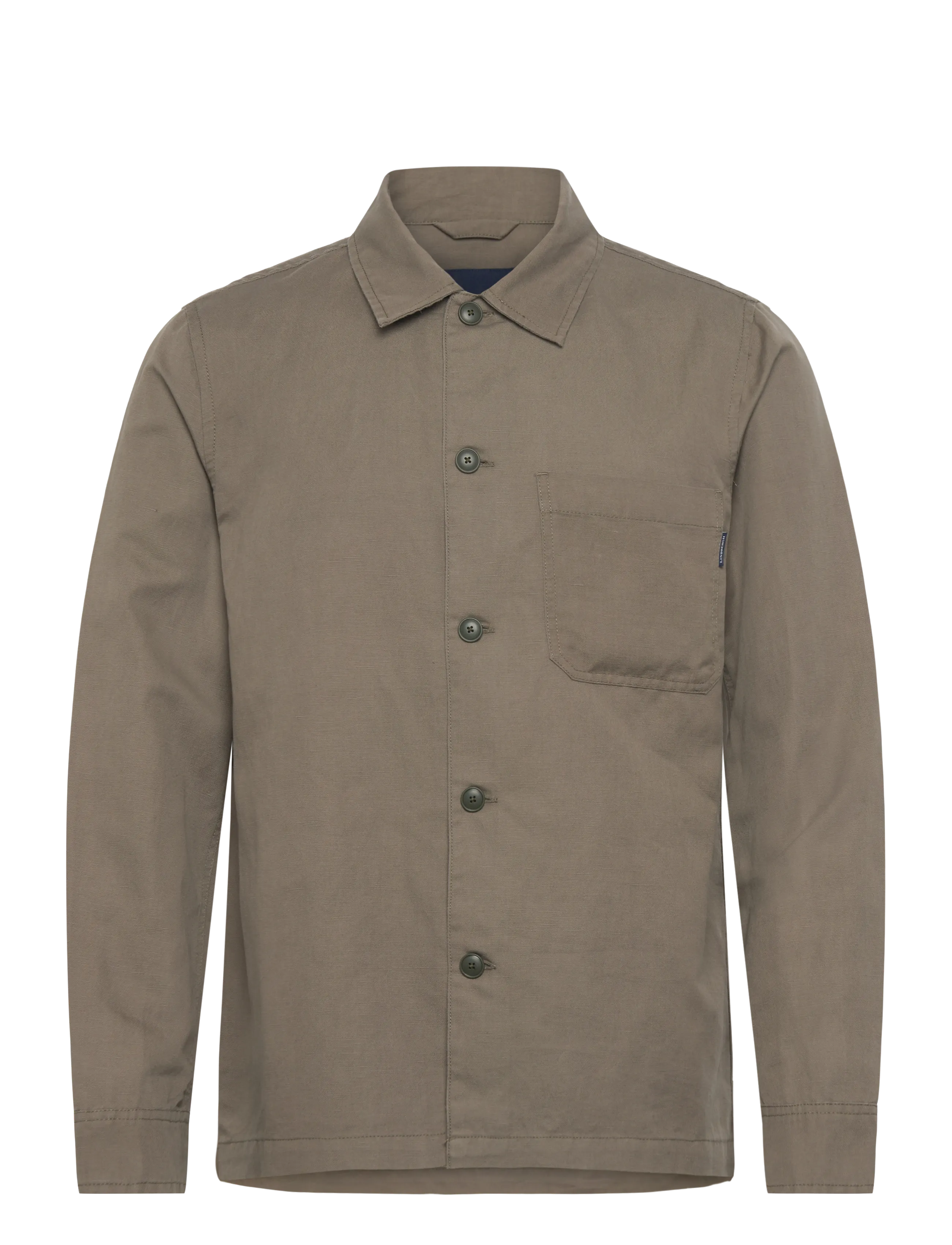 Lindbergh Linen blend overshirt - Overskjorter - DK OLIVE / khaki/green