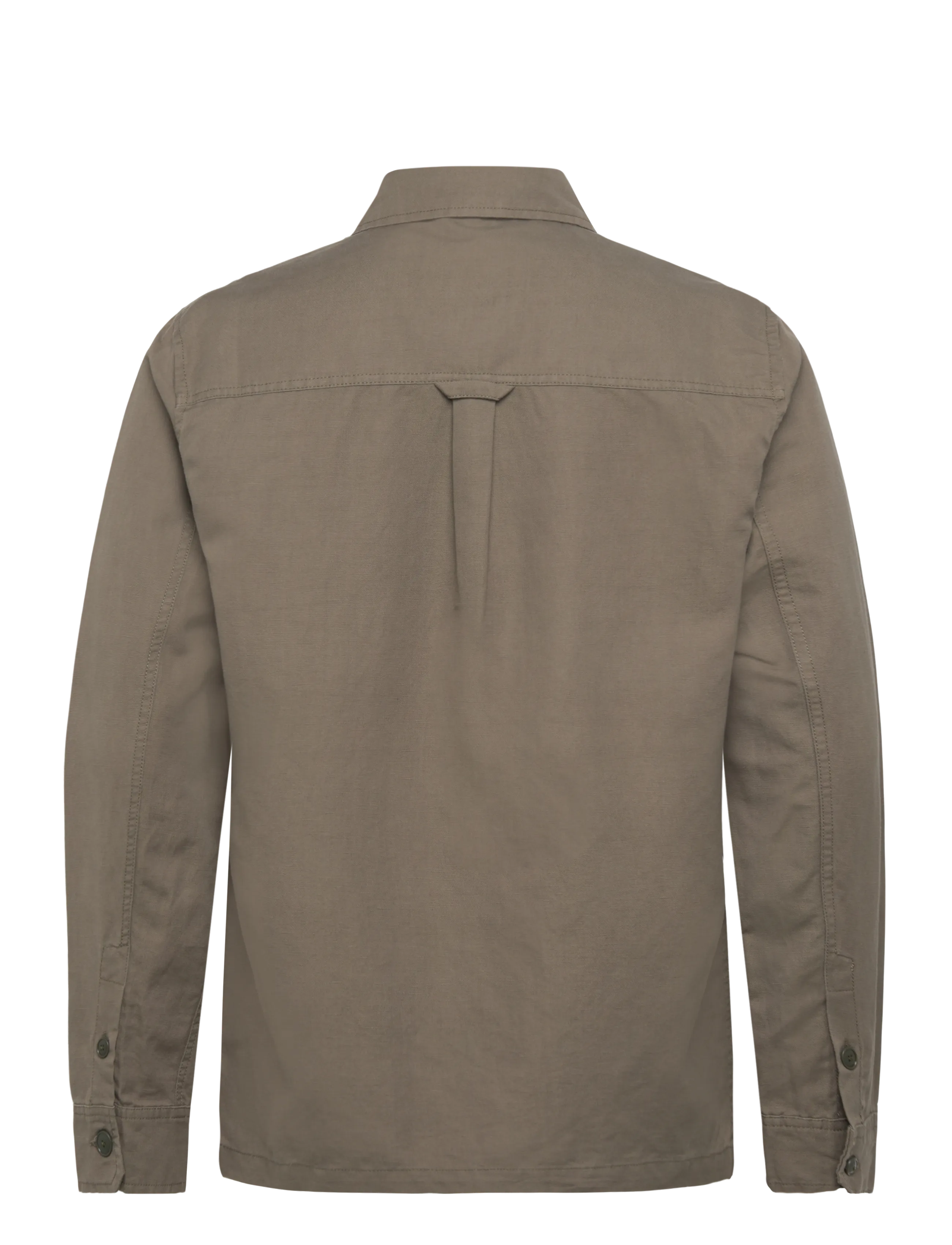 Lindbergh - Linen blend overshirt - kollektioner - dk olive - 2