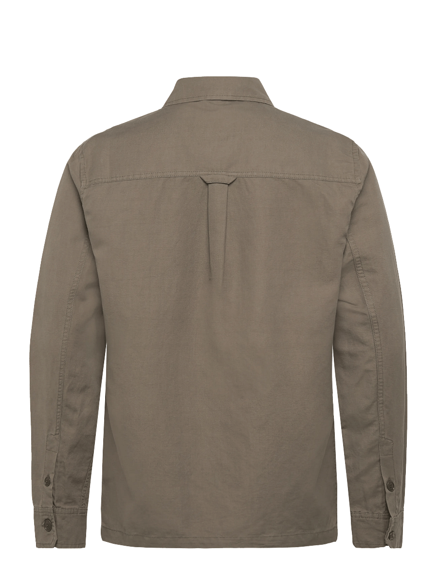 Lindbergh - Linen blend overshirt - kollektioner - dk olive - 2