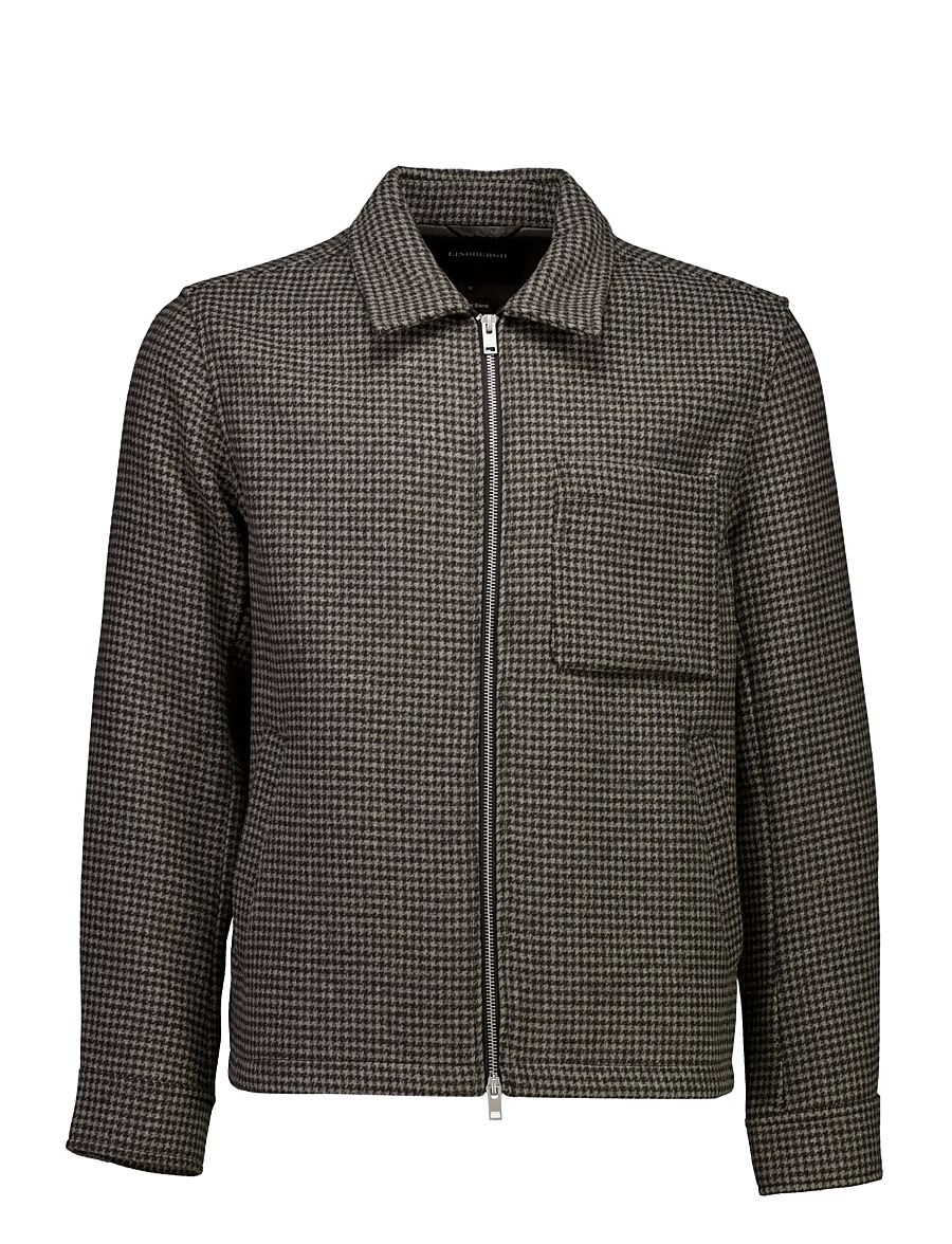 Lindbergh - Houndstooth overshirt - jackor - dk brown mix - 1