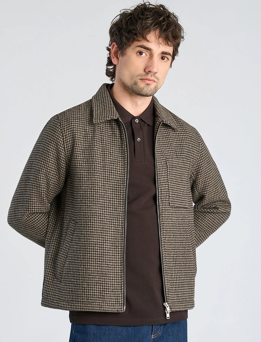 Lindbergh - Houndstooth overshirt - jackor - dk brown mix - 3
