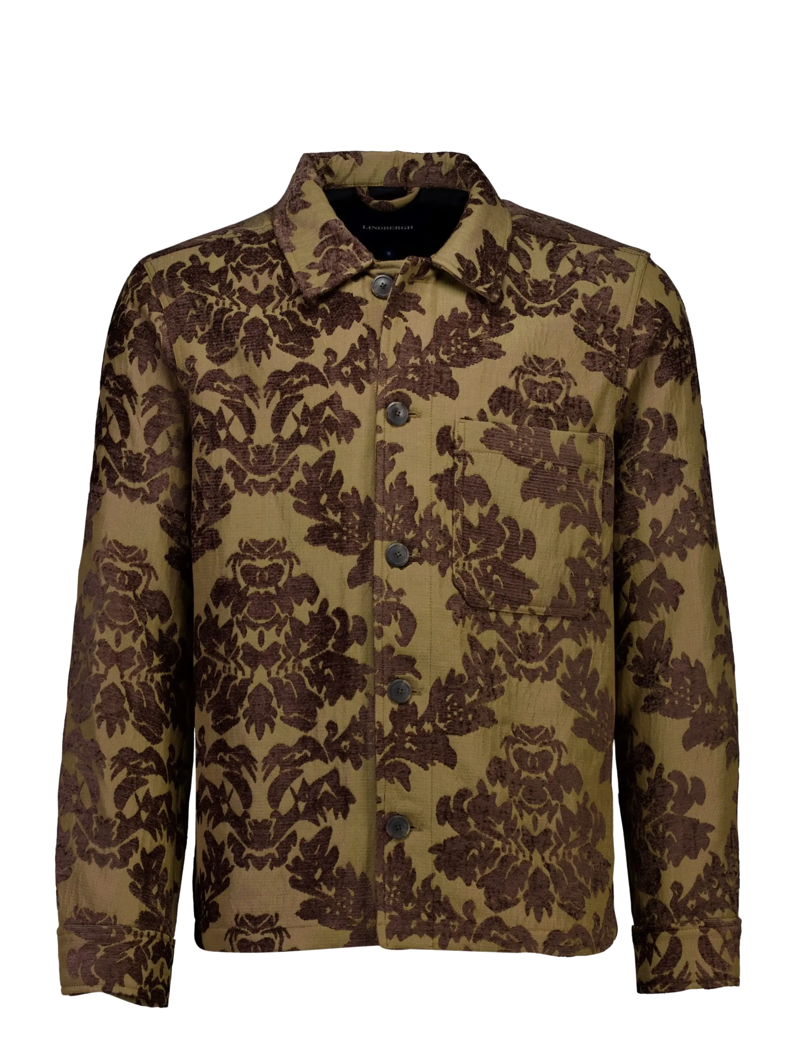 Lindbergh Jacquard overshirt - Riided - DUSTY BROWN / brown