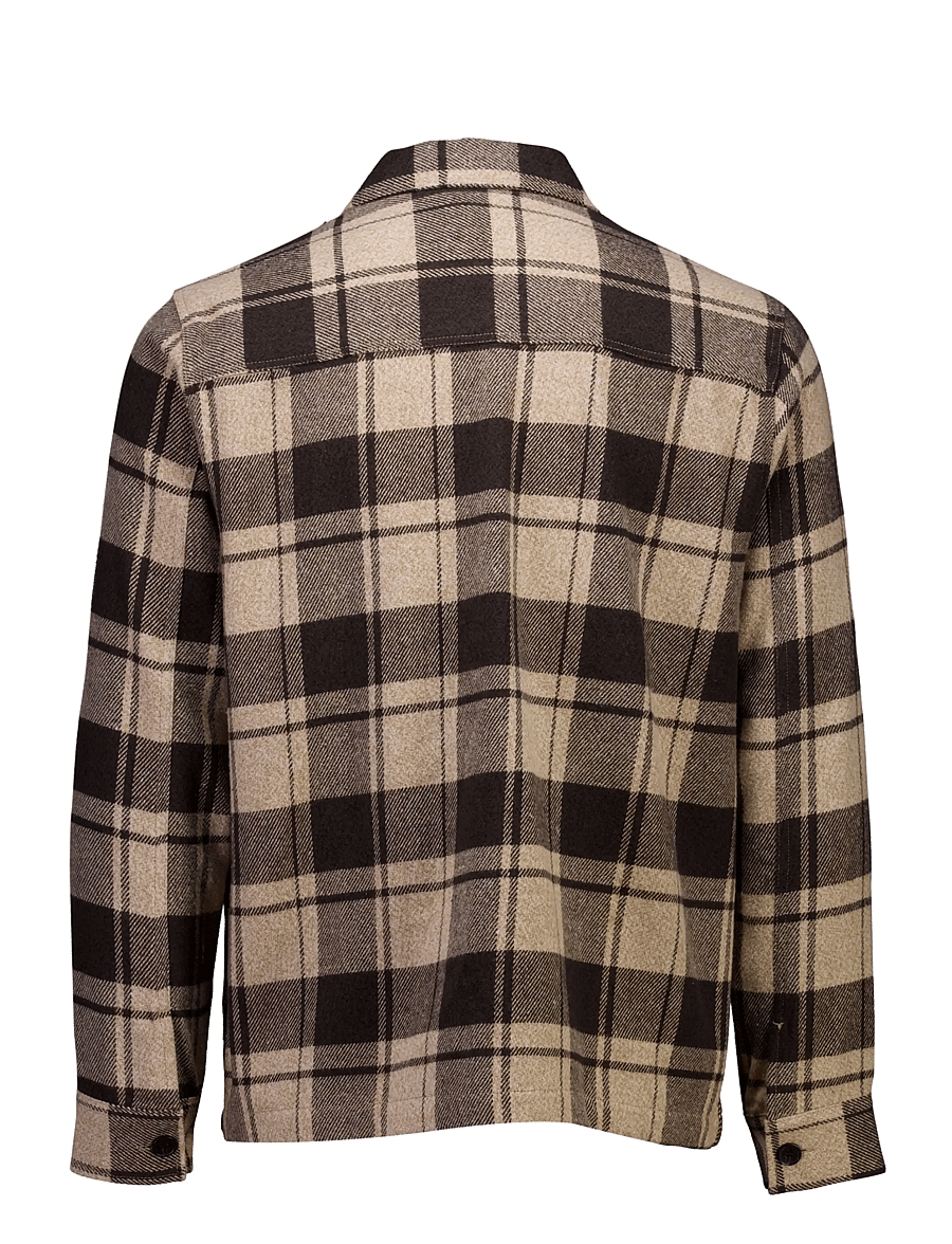 Lindbergh - Check overshirt L/S - dk brown - 2