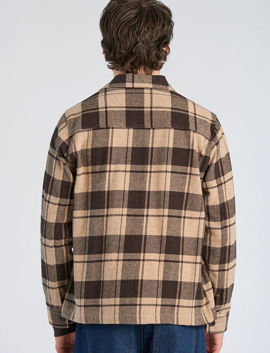 Lindbergh - Check overshirt L/S - dk brown - 4