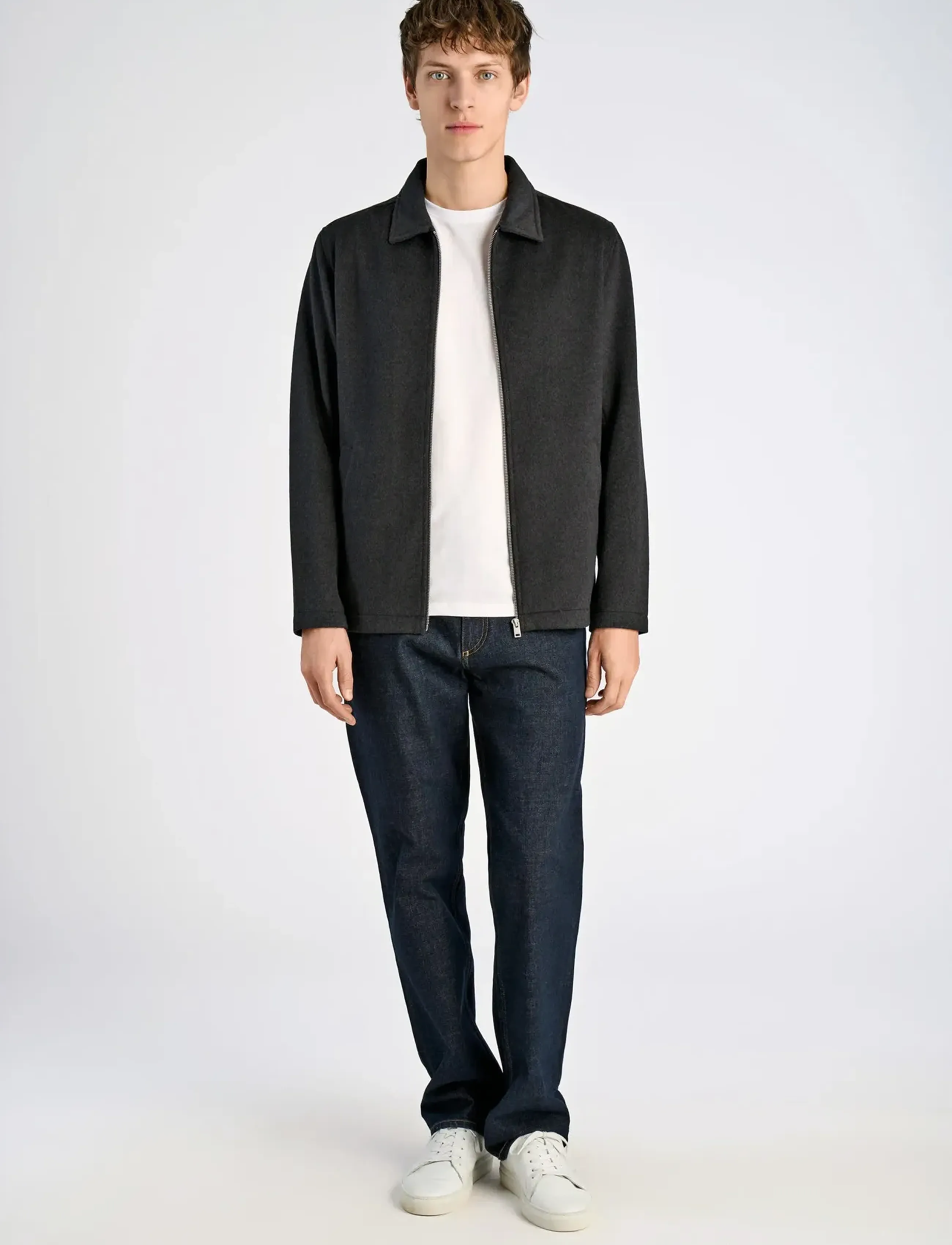 Lindbergh Wool Blend Blouson, Mænd, Krave Blouson, Sort, Str: XL