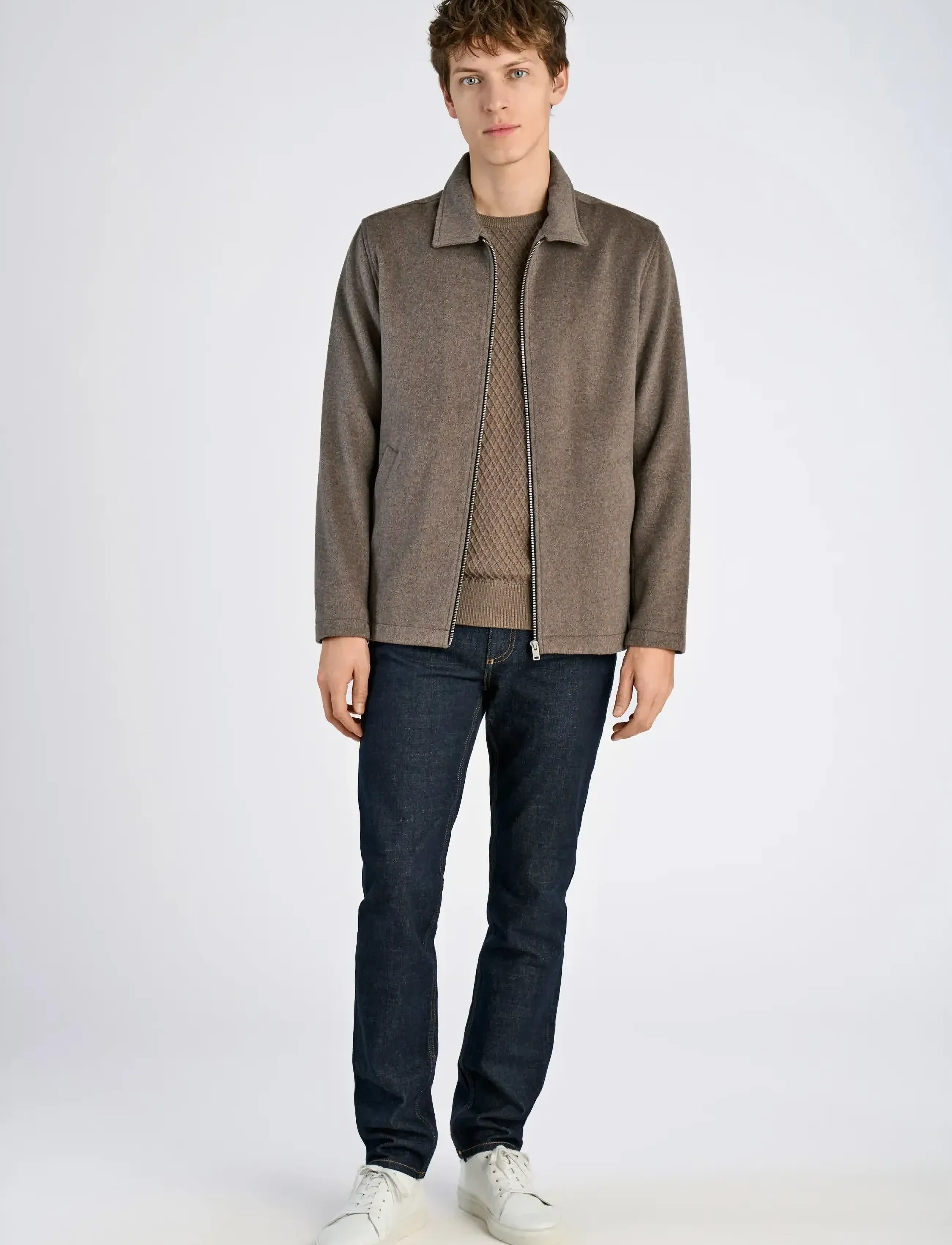 Lindbergh Wool Blend Blouson, XXL, Brown, Jakker > Uldjakker, Herre